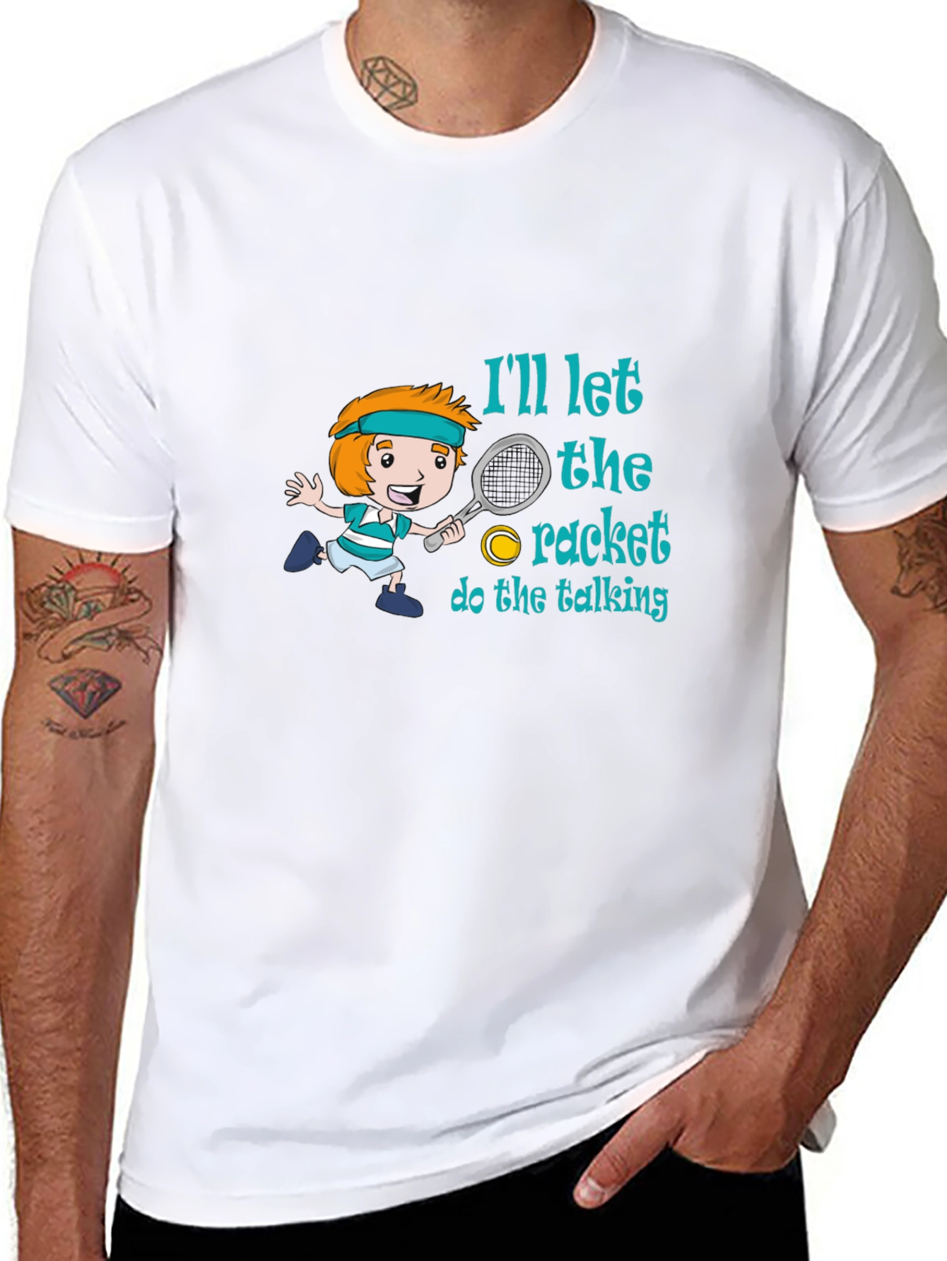 Tennis Player Cartoon T-Shirt