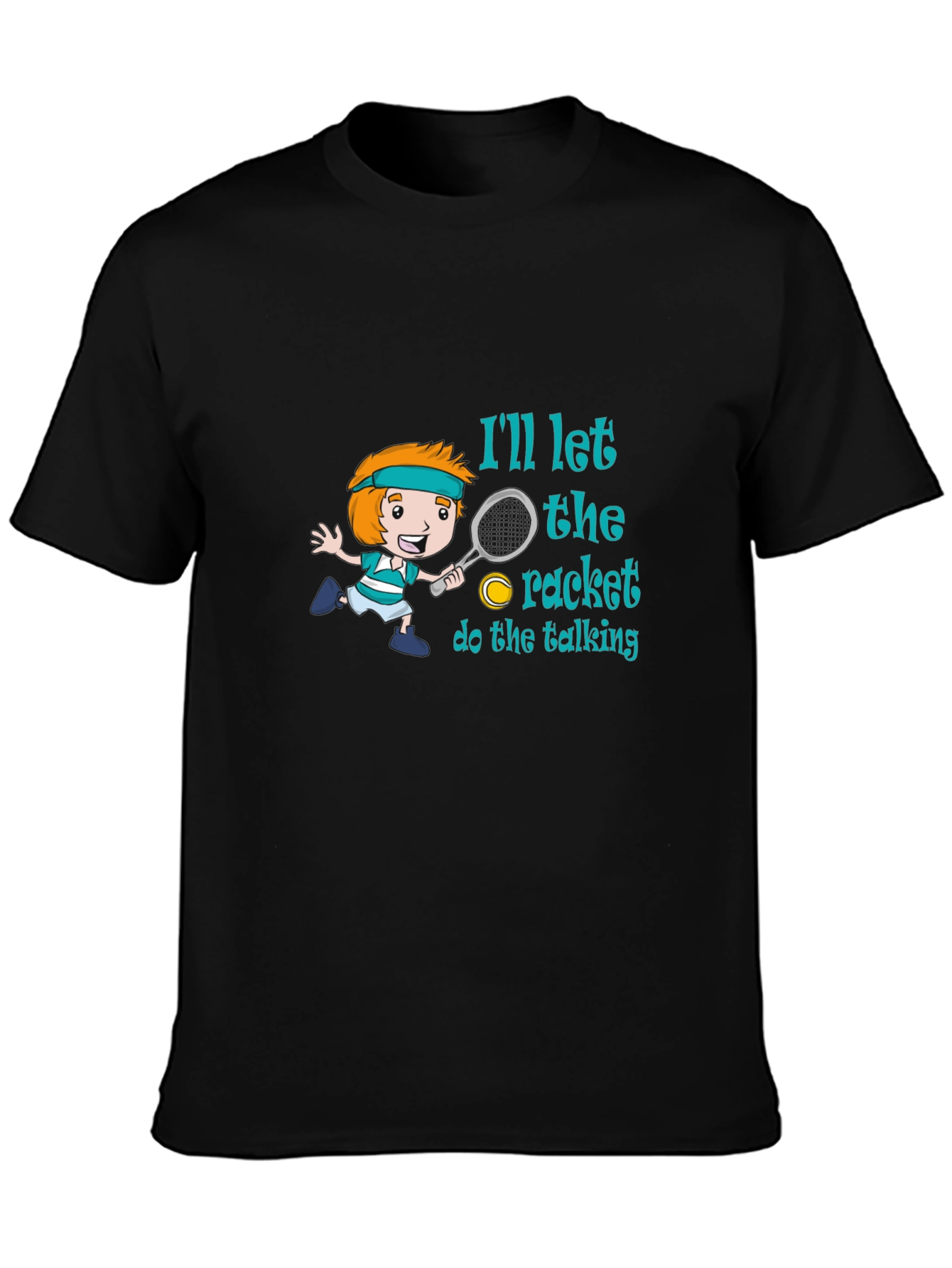 Tennis Player Cartoon T-Shirt