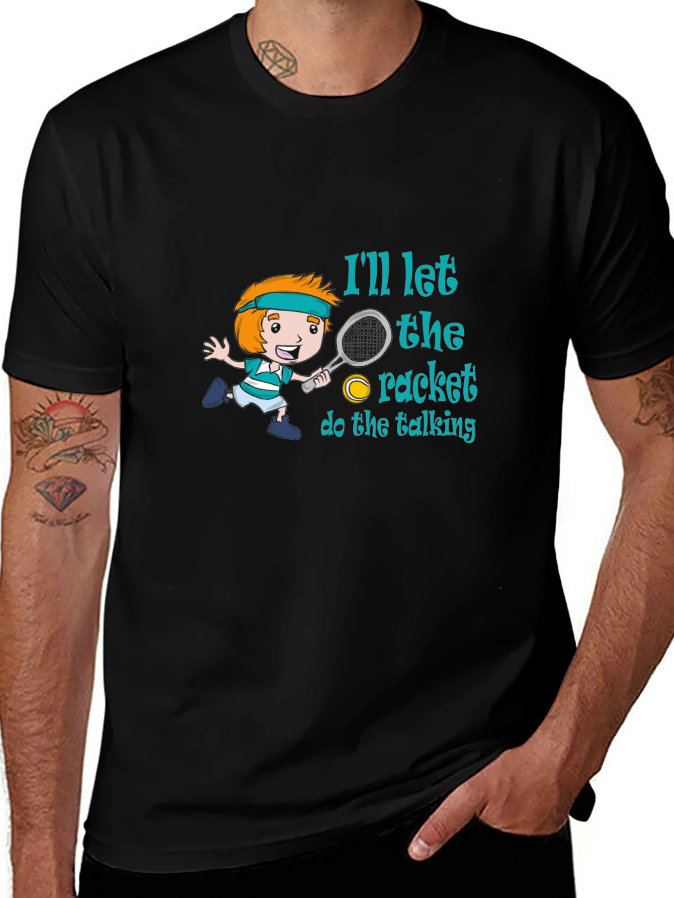 Tennis Player Cartoon T-Shirt