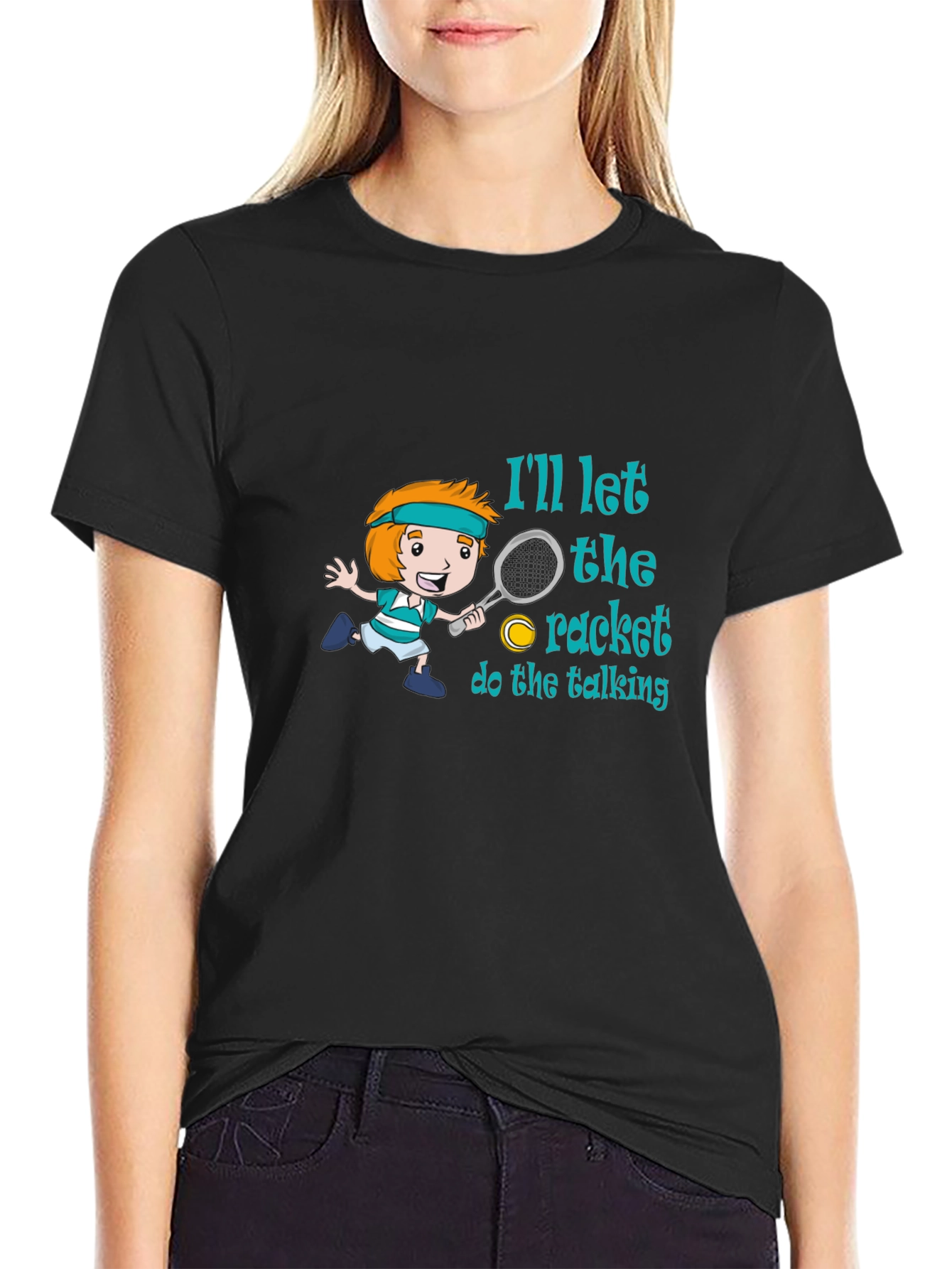 Tennis Player Cartoon T-Shirt
