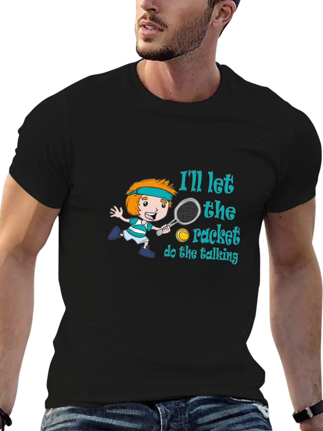 Tennis Player Cartoon T-Shirt