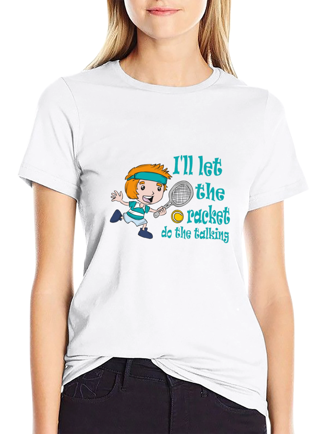 Tennis Player Cartoon T-Shirt