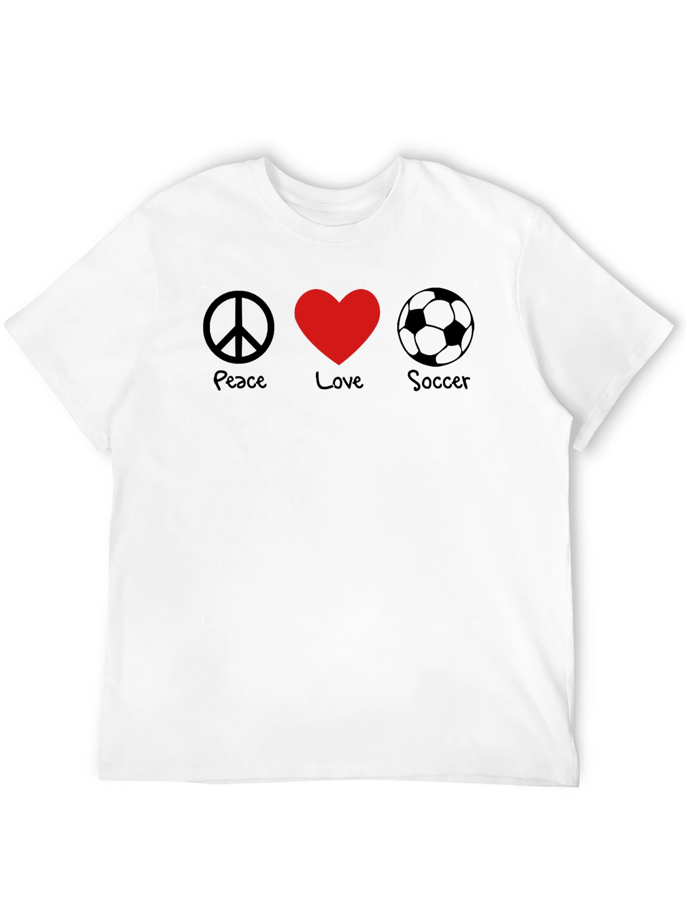 Peace Love Soccer Graphic T-Shirt