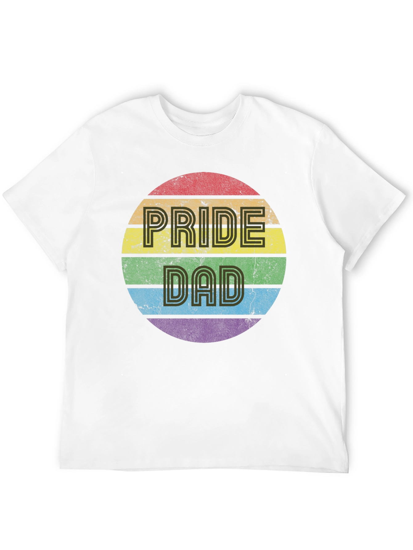 Pride Dad Rainbow Graphic Tee - Black