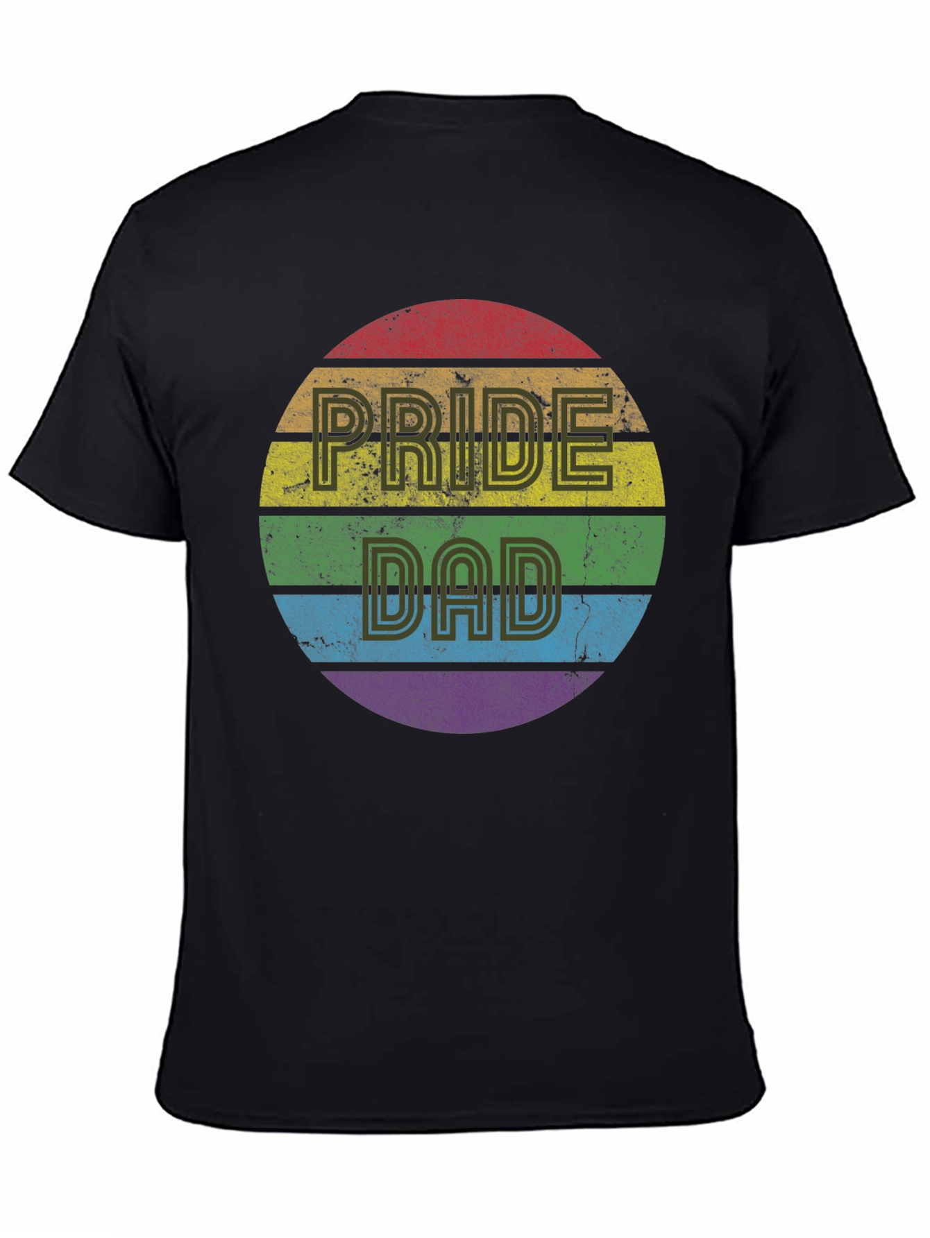 Pride Dad Rainbow Graphic Tee - Black