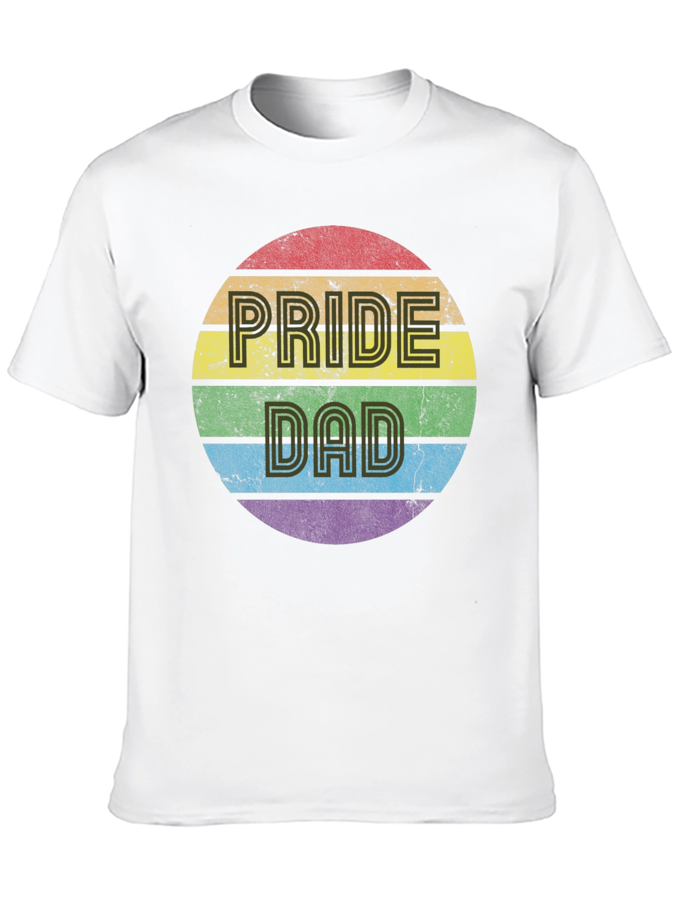 Pride Dad Rainbow Graphic Tee - Black