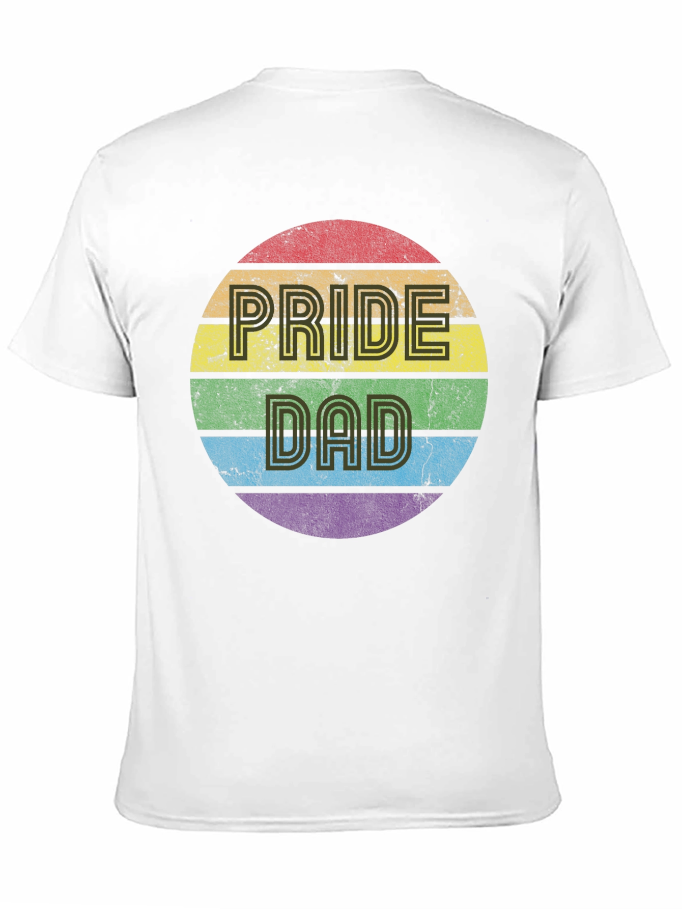 Pride Dad Rainbow Graphic Tee - Black