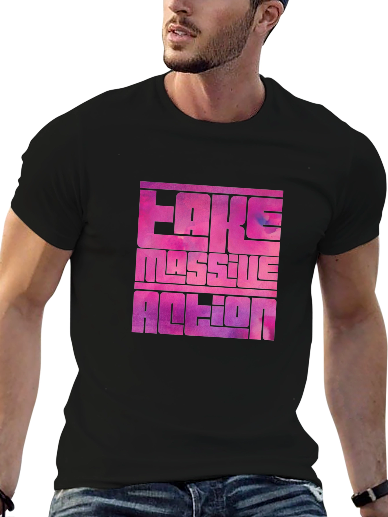 Bold Graphic Tee: Fake Massive Action