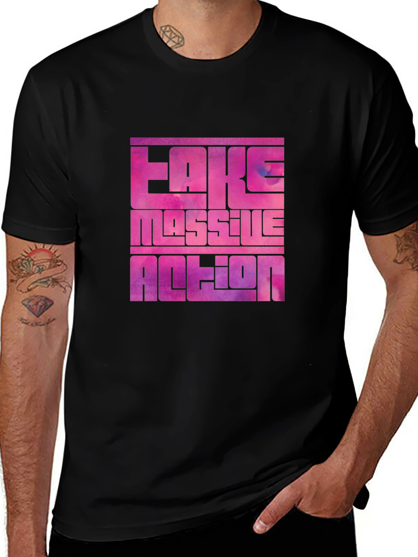 Bold Graphic Tee: Fake Massive Action