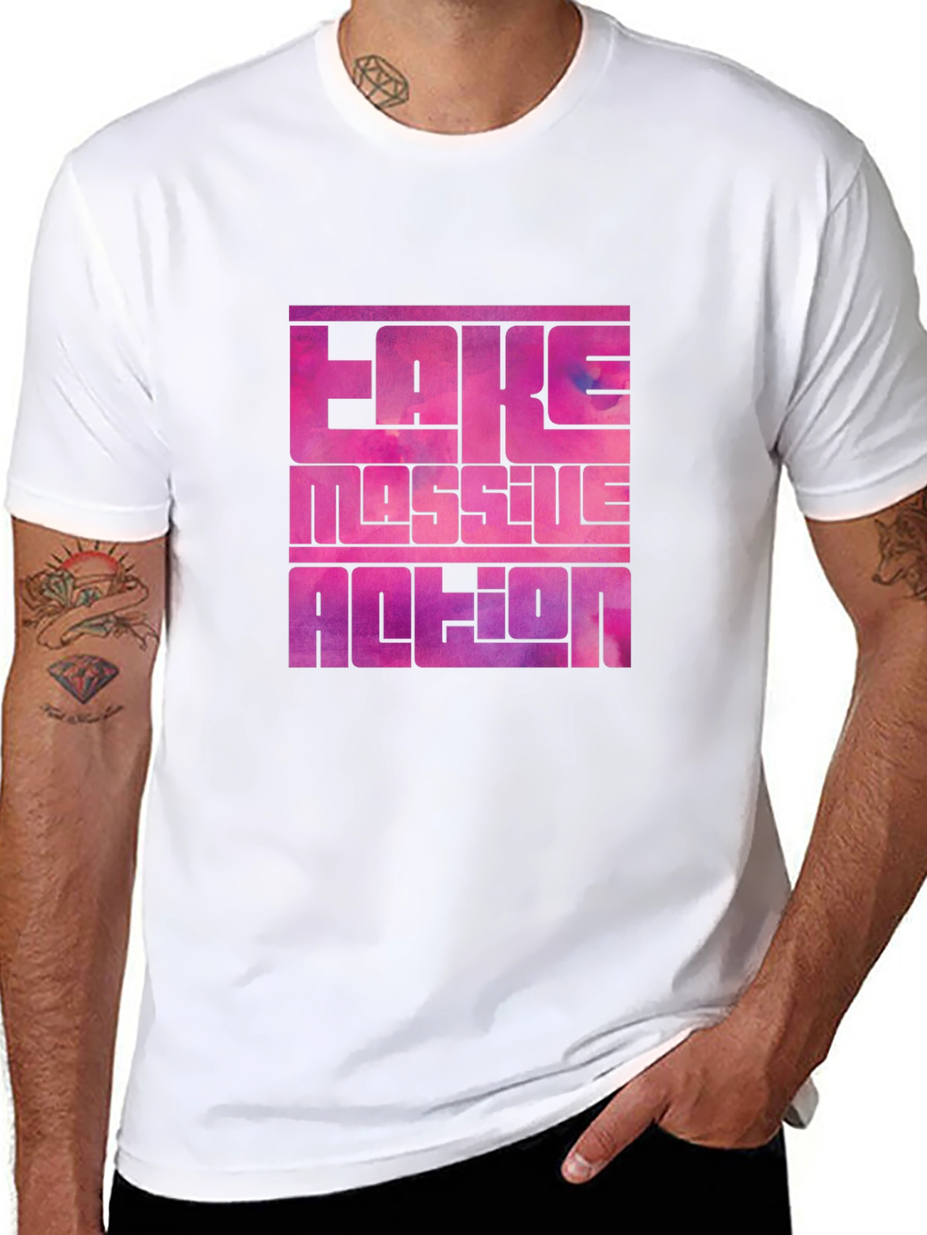 Bold Graphic Tee: Fake Massive Action