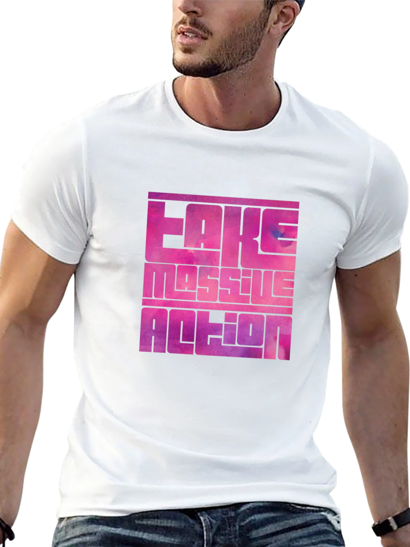 Bold Graphic Tee: Fake Massive Action