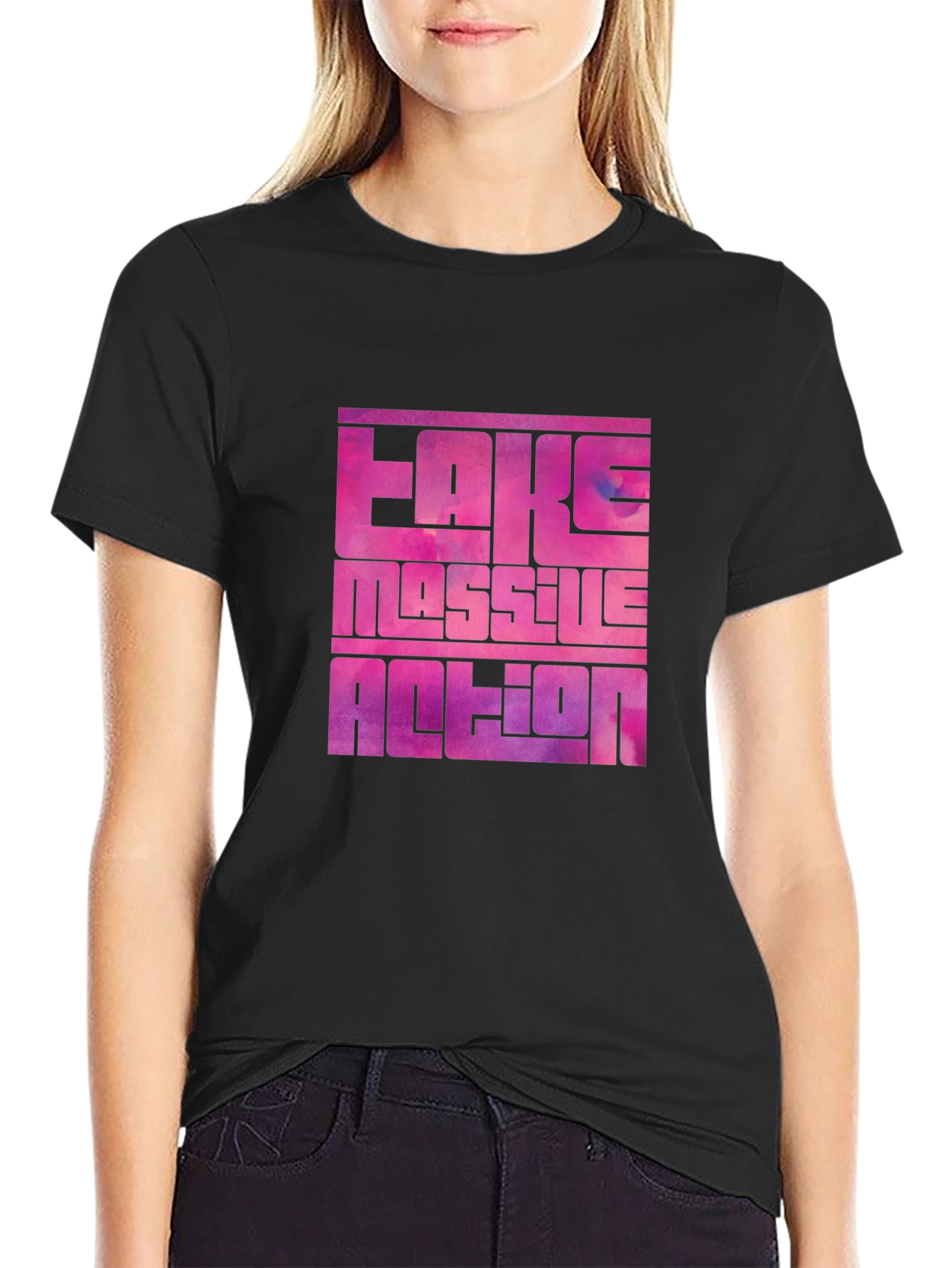 Bold Graphic Tee: Fake Massive Action