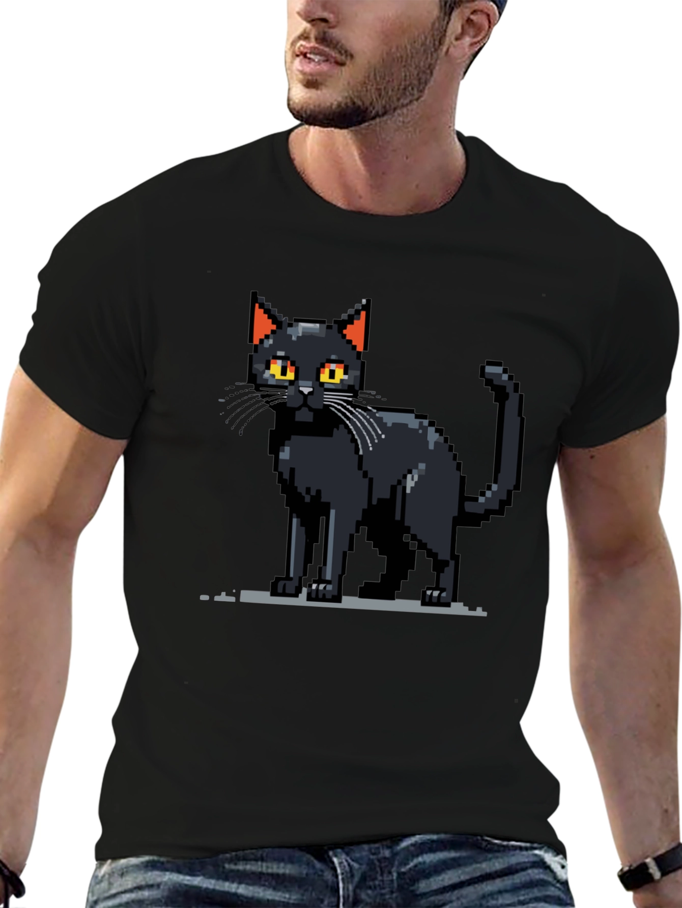 Pixel Cat T-Shirt - Retro Gaming Style