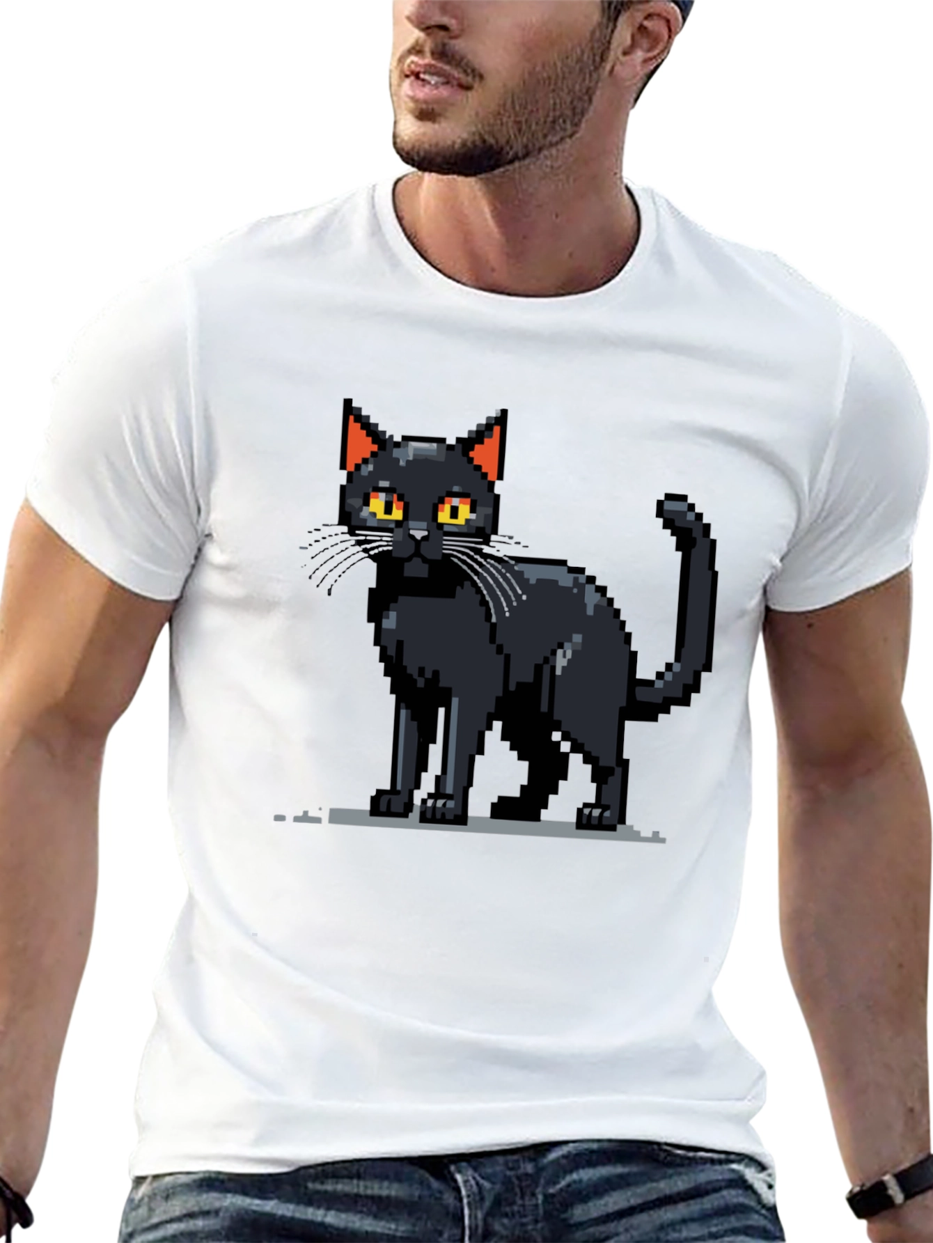 Pixel Cat T-Shirt - Retro Gaming Style