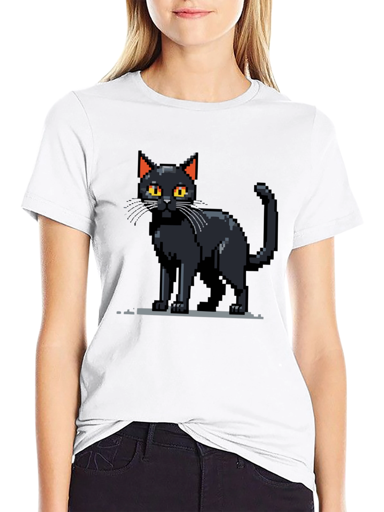 Pixel Cat T-Shirt - Retro Gaming Style