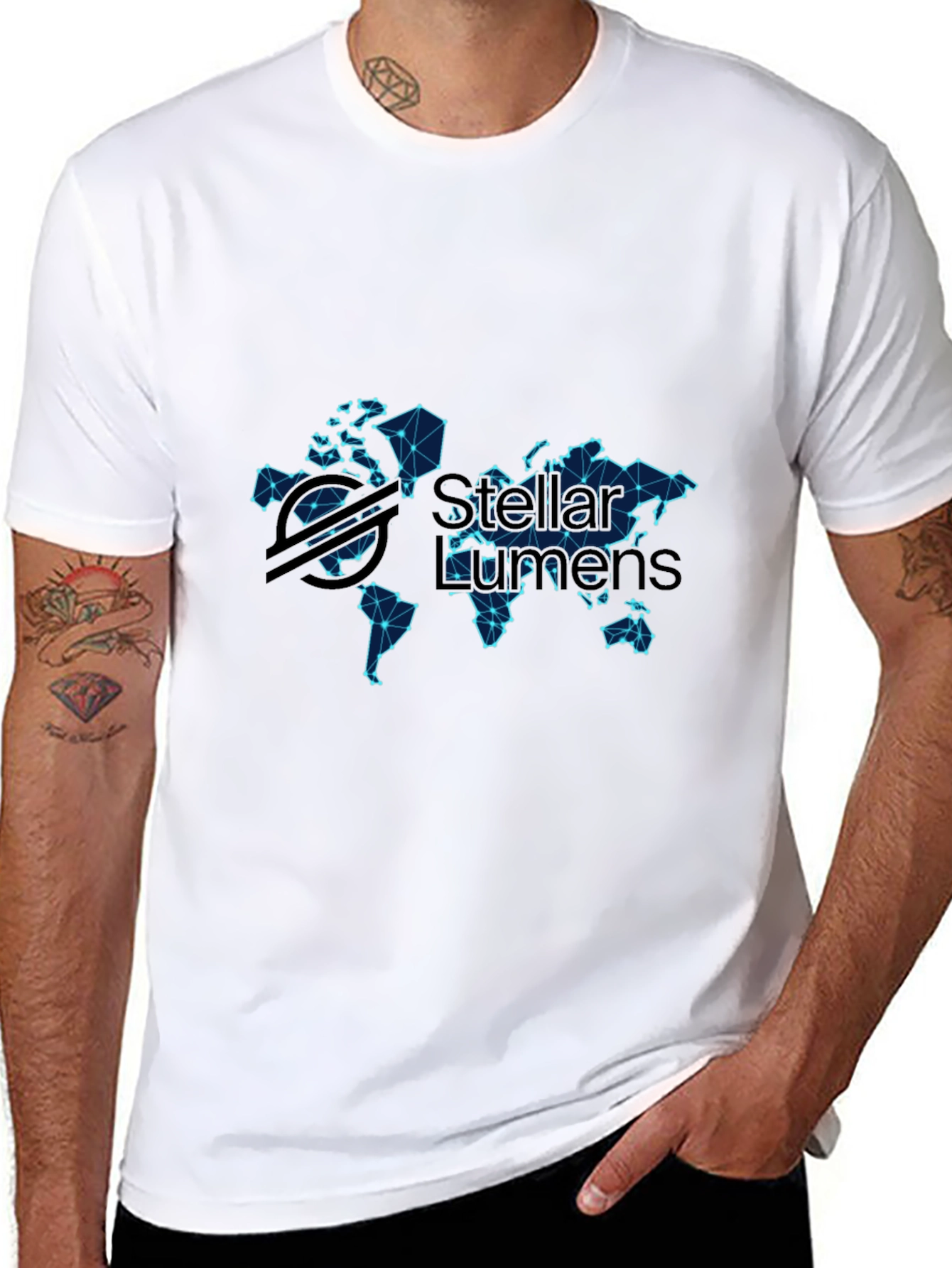 Stellar Lumens World Map Graphic T-Shirt