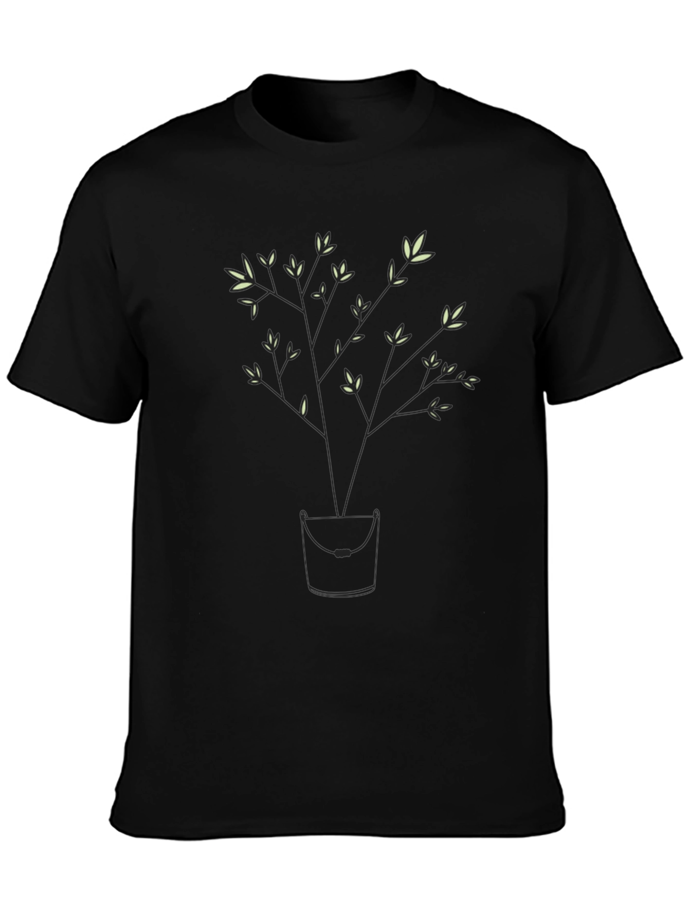 Modern Tree Graphic Black T-Shirt