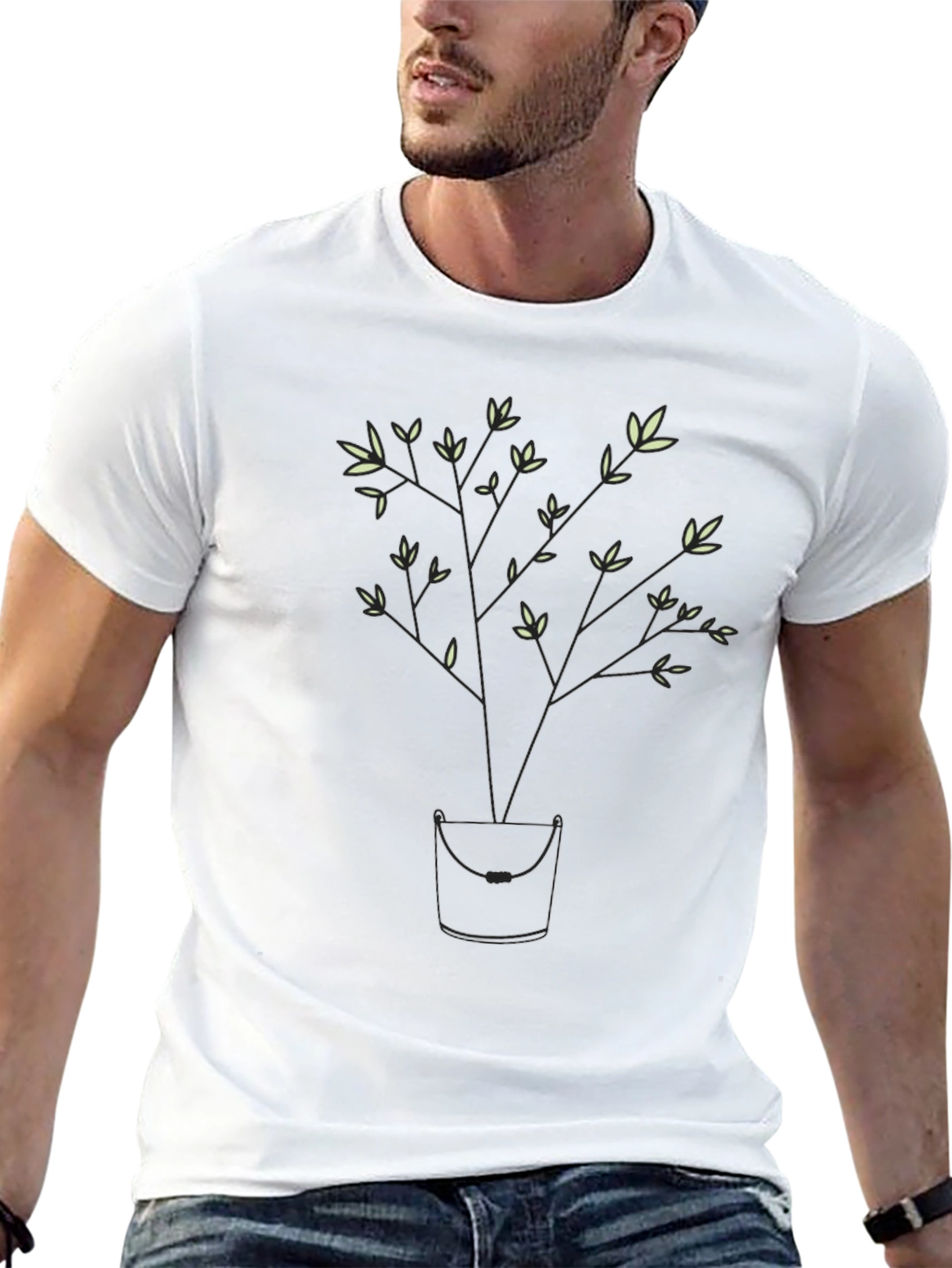Modern Tree Graphic Black T-Shirt