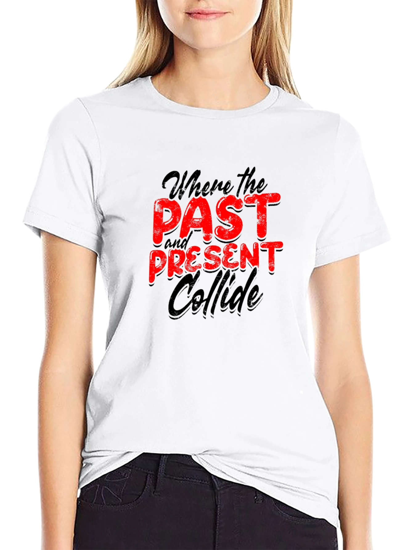 Past Present Collide Graphic Tee - Bold Statement Shirt