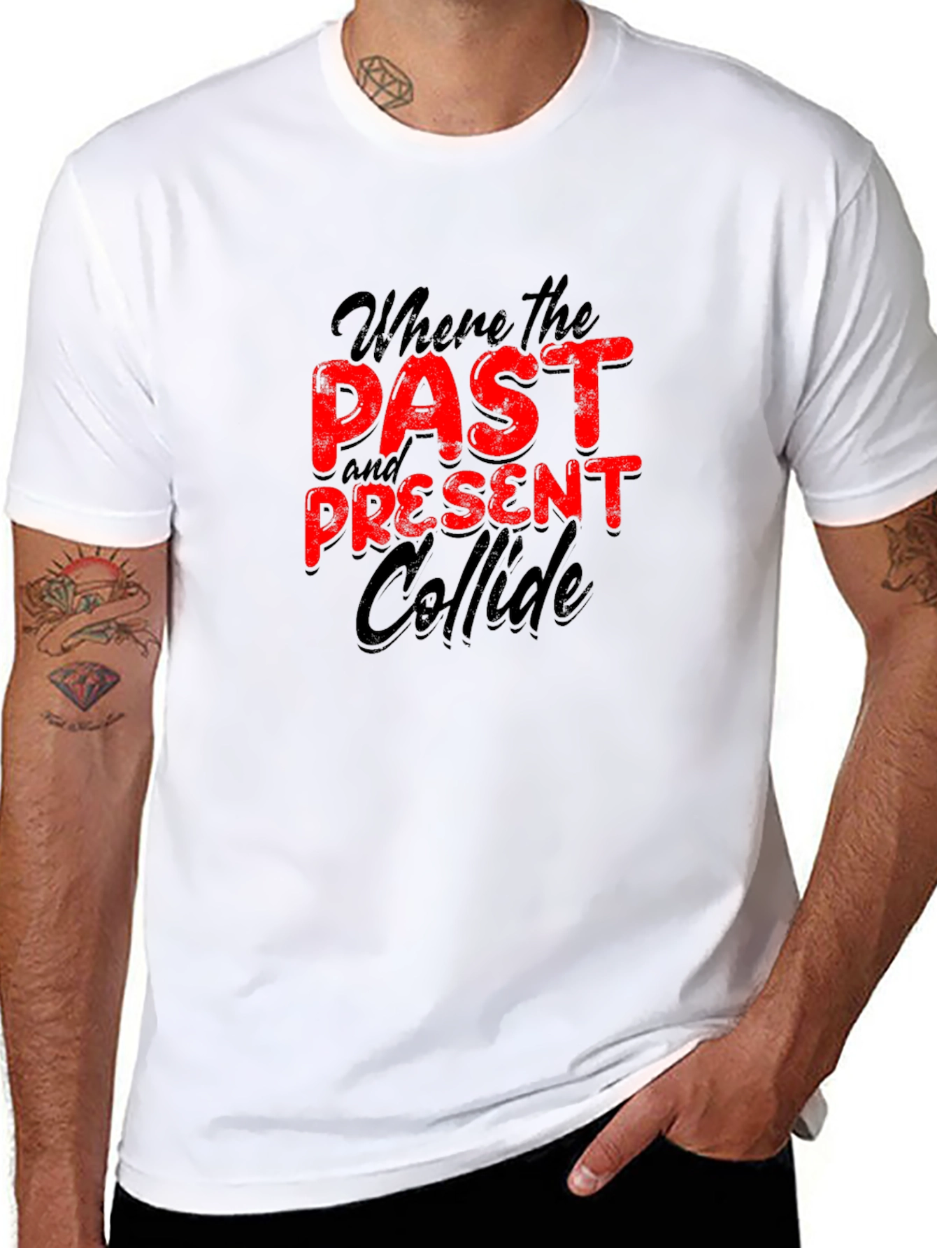 Past Present Collide Graphic Tee - Bold Statement Shirt