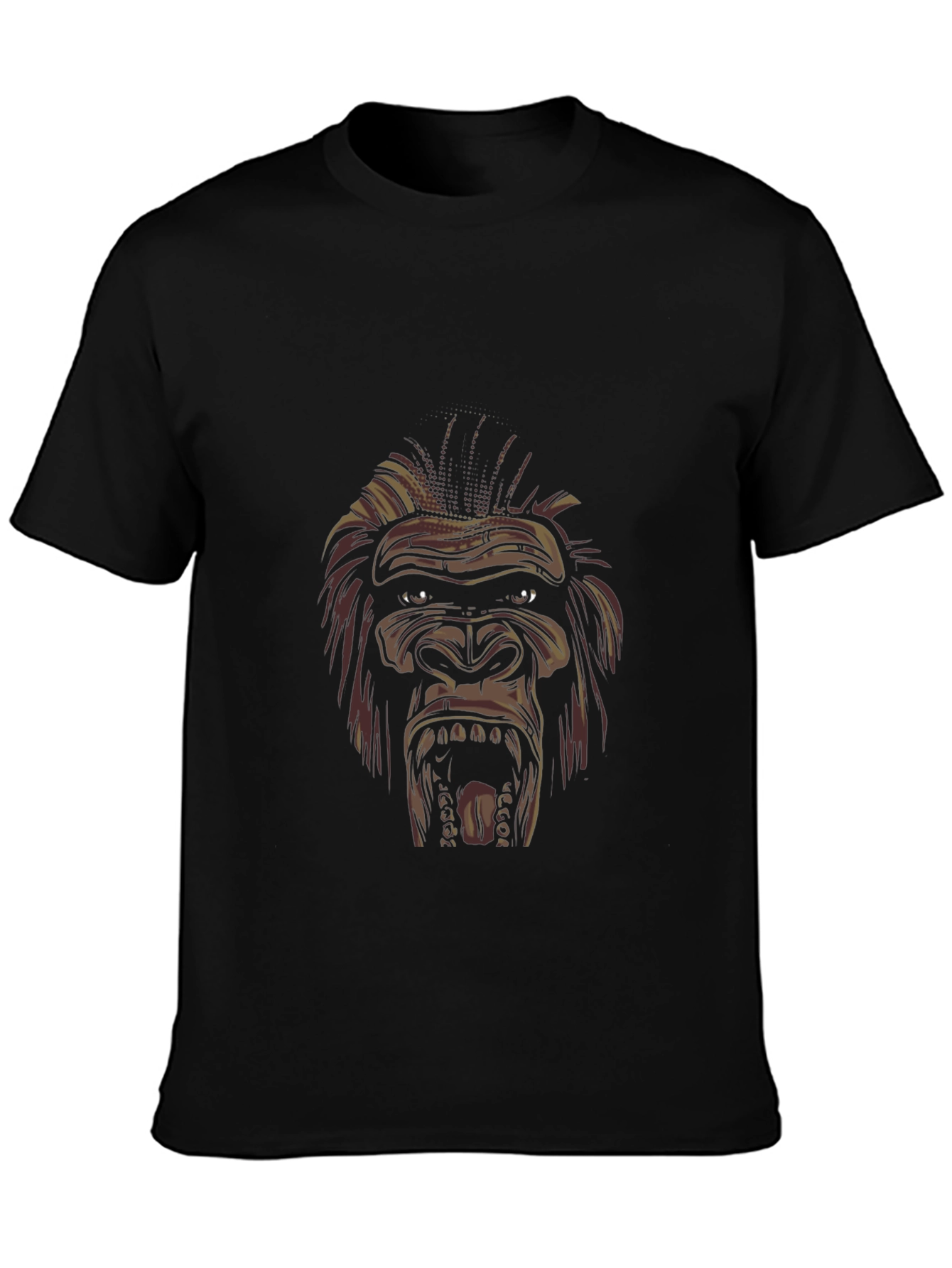 Mens Black Gorilla Graphic Tee