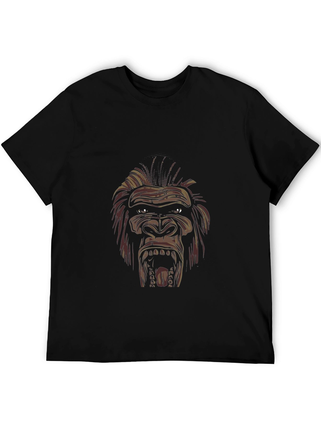 Mens Black Gorilla Graphic Tee