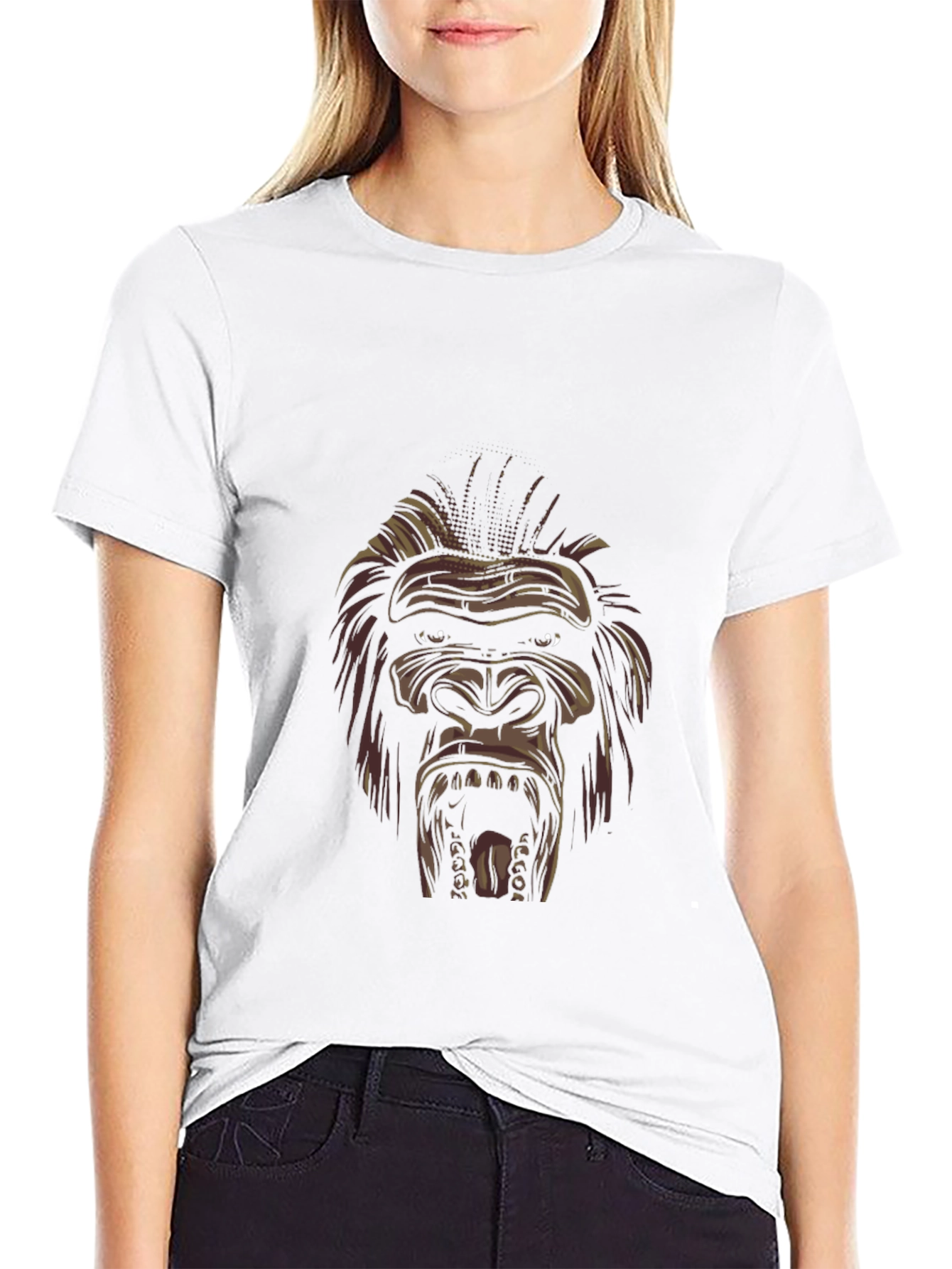 Mens Black Gorilla Graphic Tee