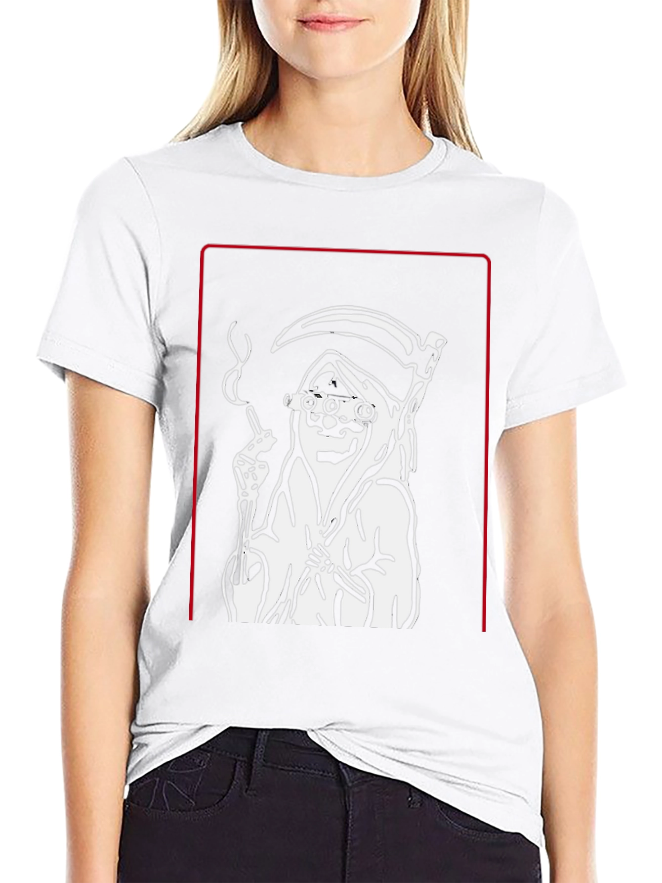 Grim Reaper Graphic Print Black T-Shirt