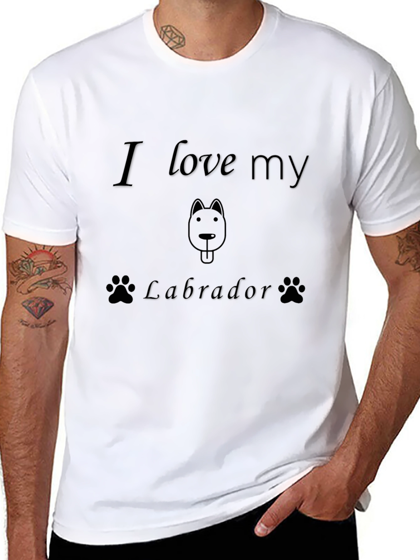 I Love My Labrador Black T-Shirt