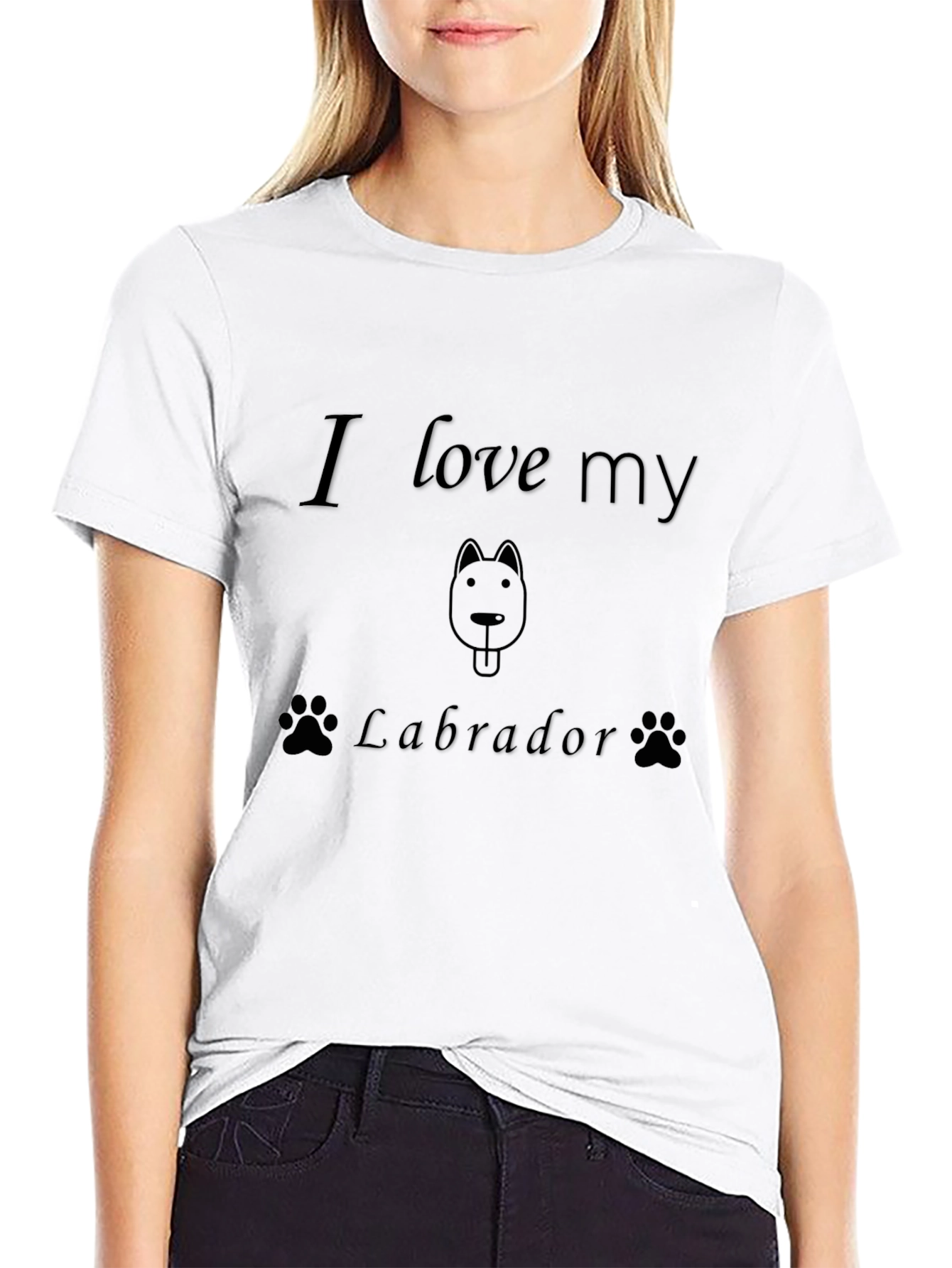 I Love My Labrador Black T-Shirt