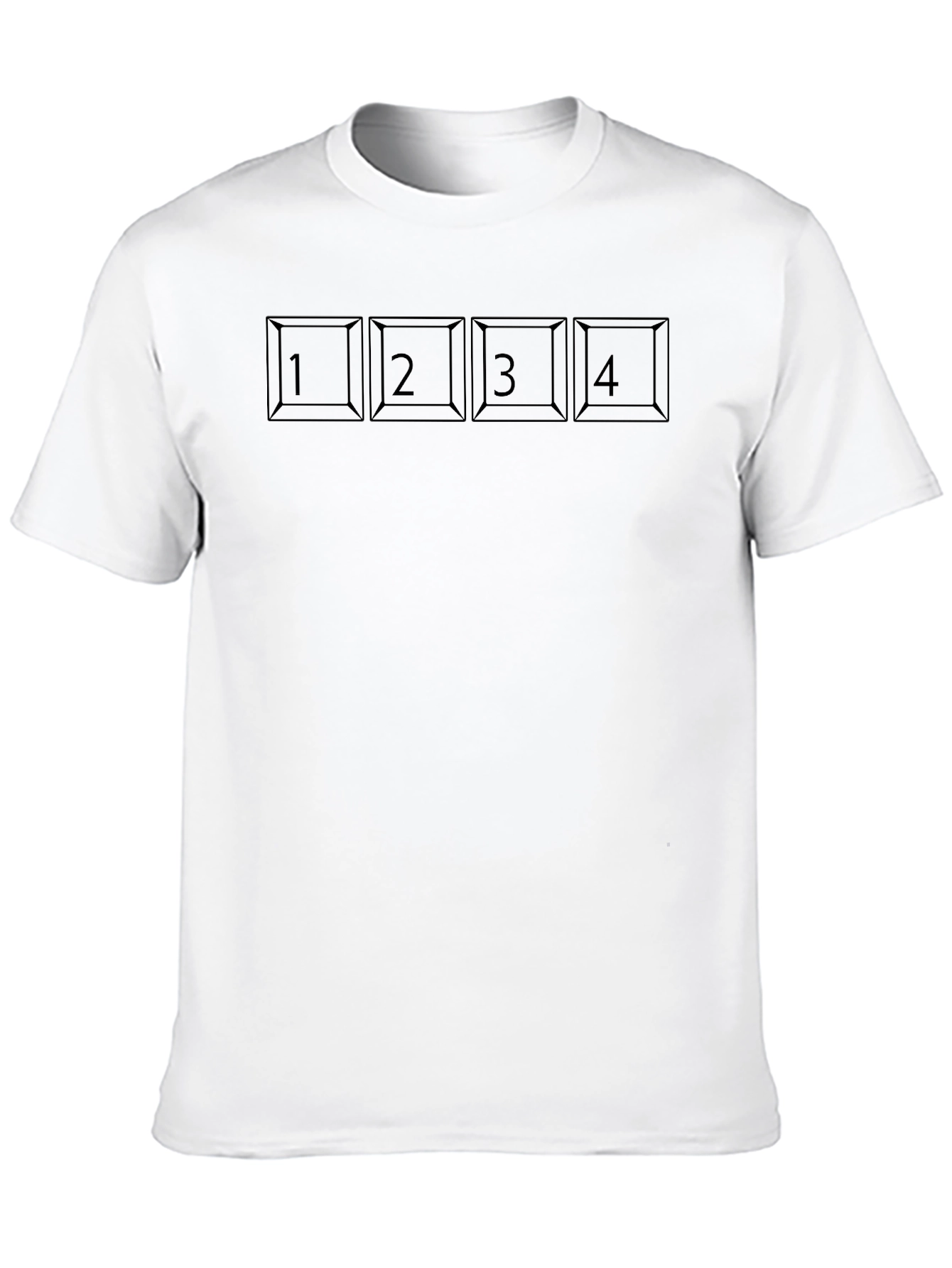 Black T-Shirt with Number Tile Design