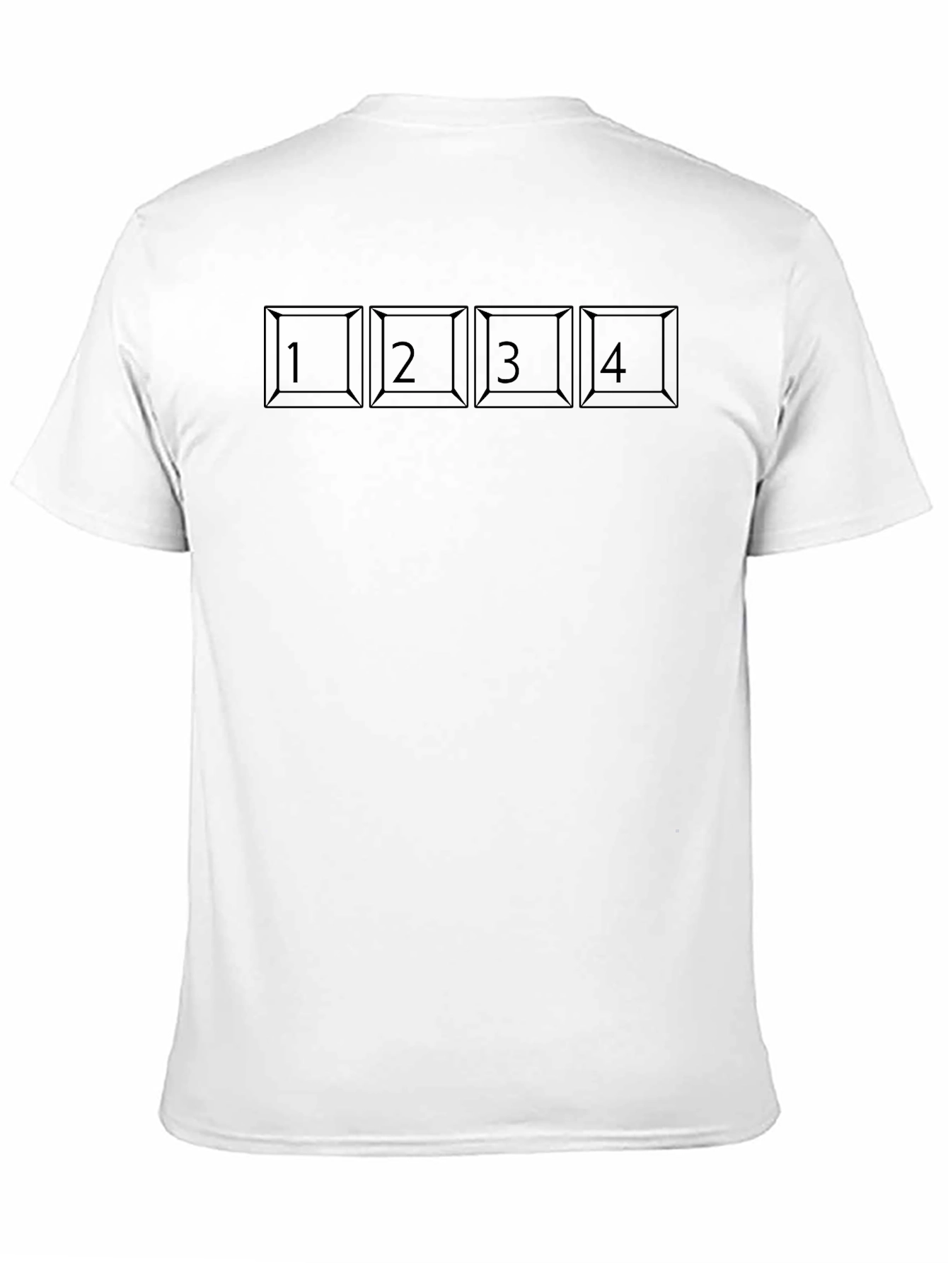 Black T-Shirt with Number Tile Design