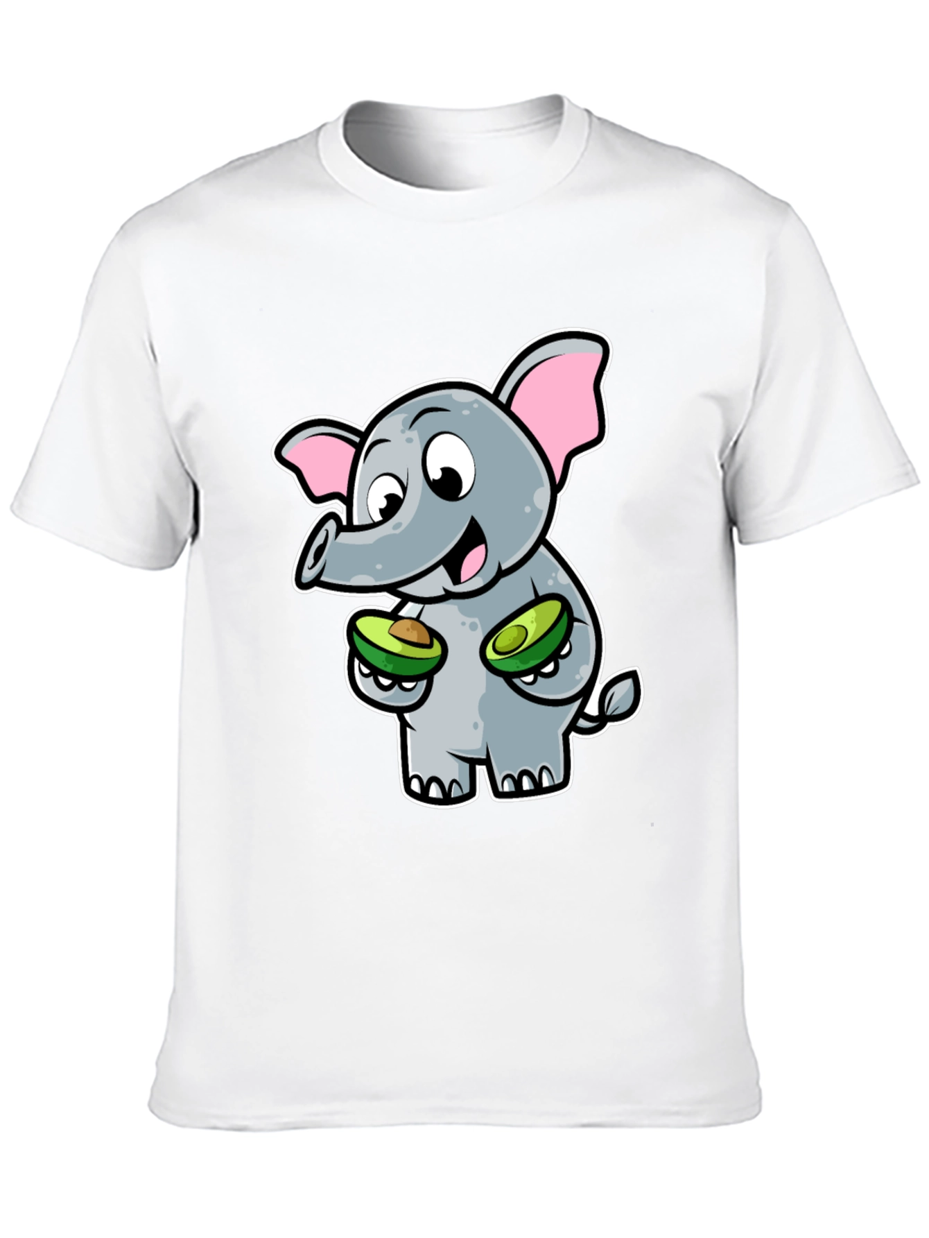 Elephant Avocado Black T-Shirt
