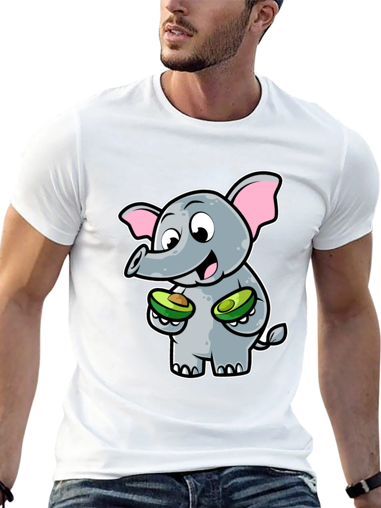 Elephant Avocado Black T-Shirt