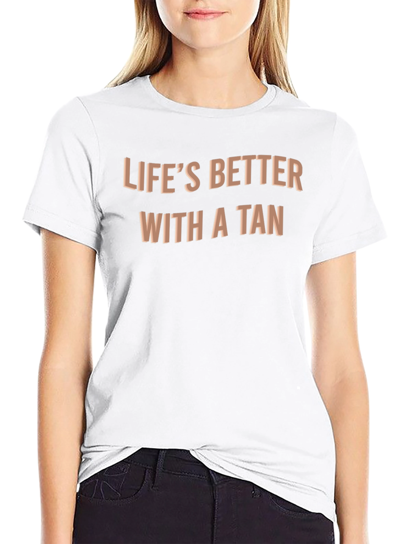 Lifes Better With a Tan Black Tee