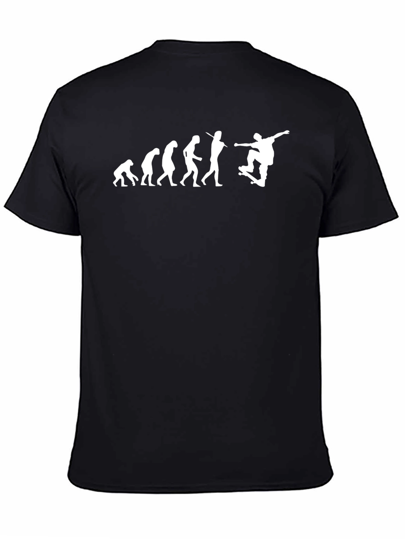 Skateboard Evolution Graphic Tee - Black Cotton