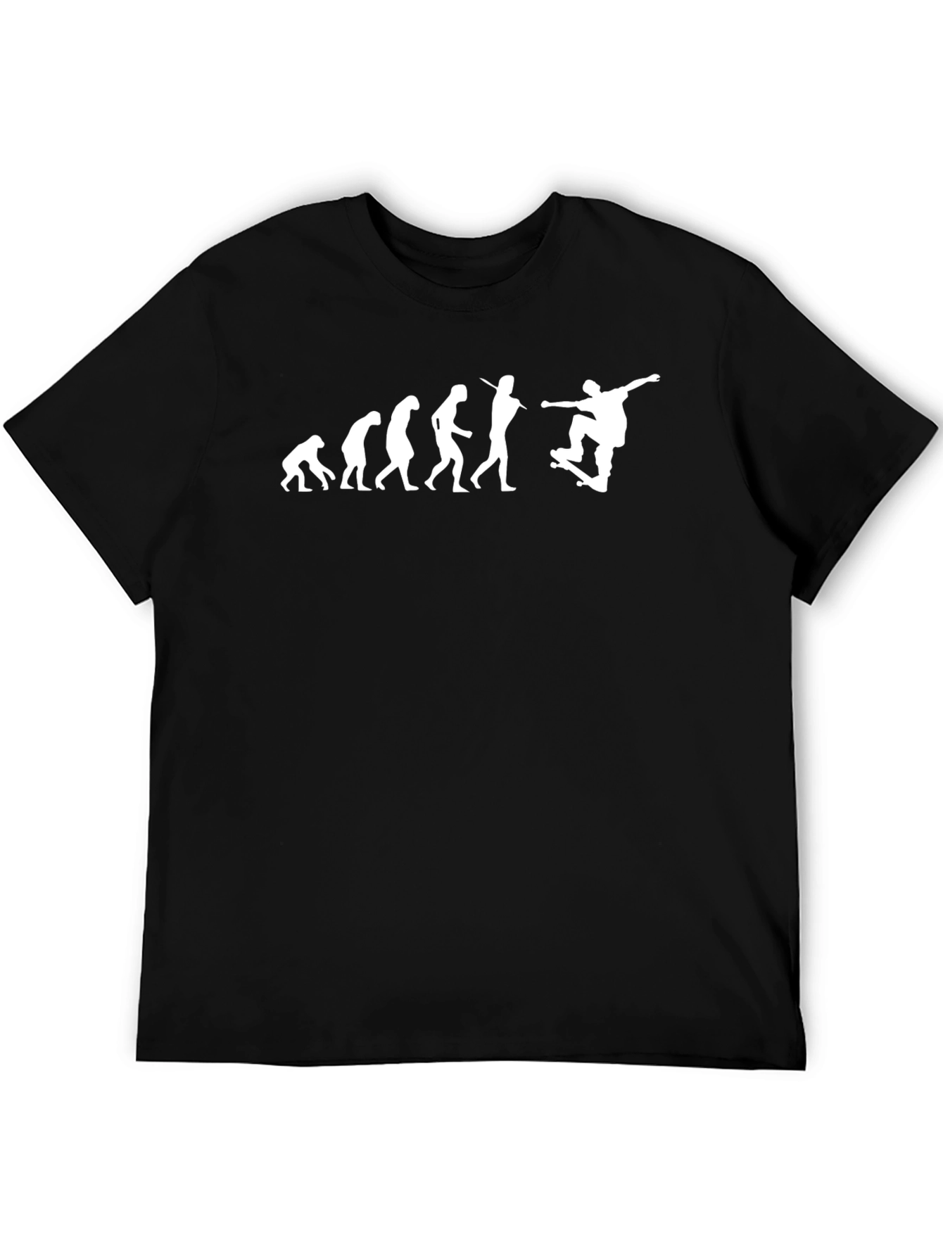Skateboard Evolution Graphic Tee - Black Cotton
