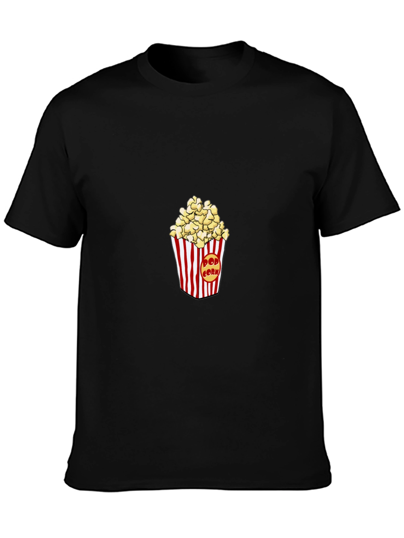 Popcorn Graphic Black T-Shirt