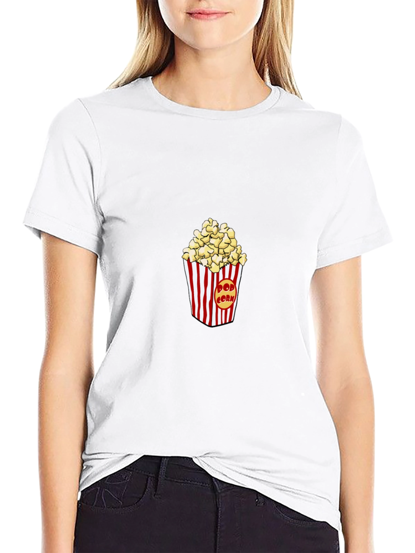 Popcorn Graphic Black T-Shirt