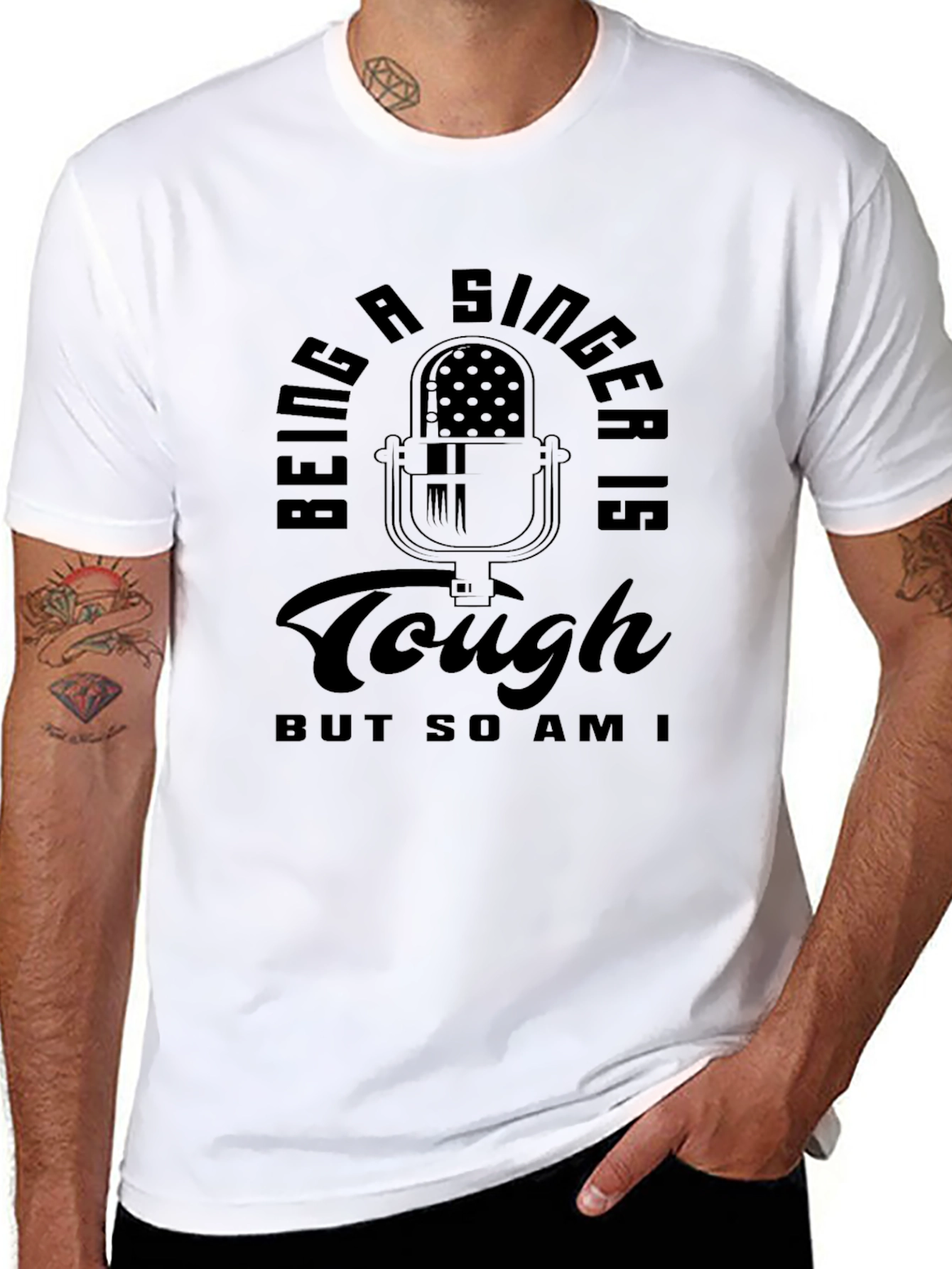 Singer Tough T-Shirt - Microphone Graphic Tee