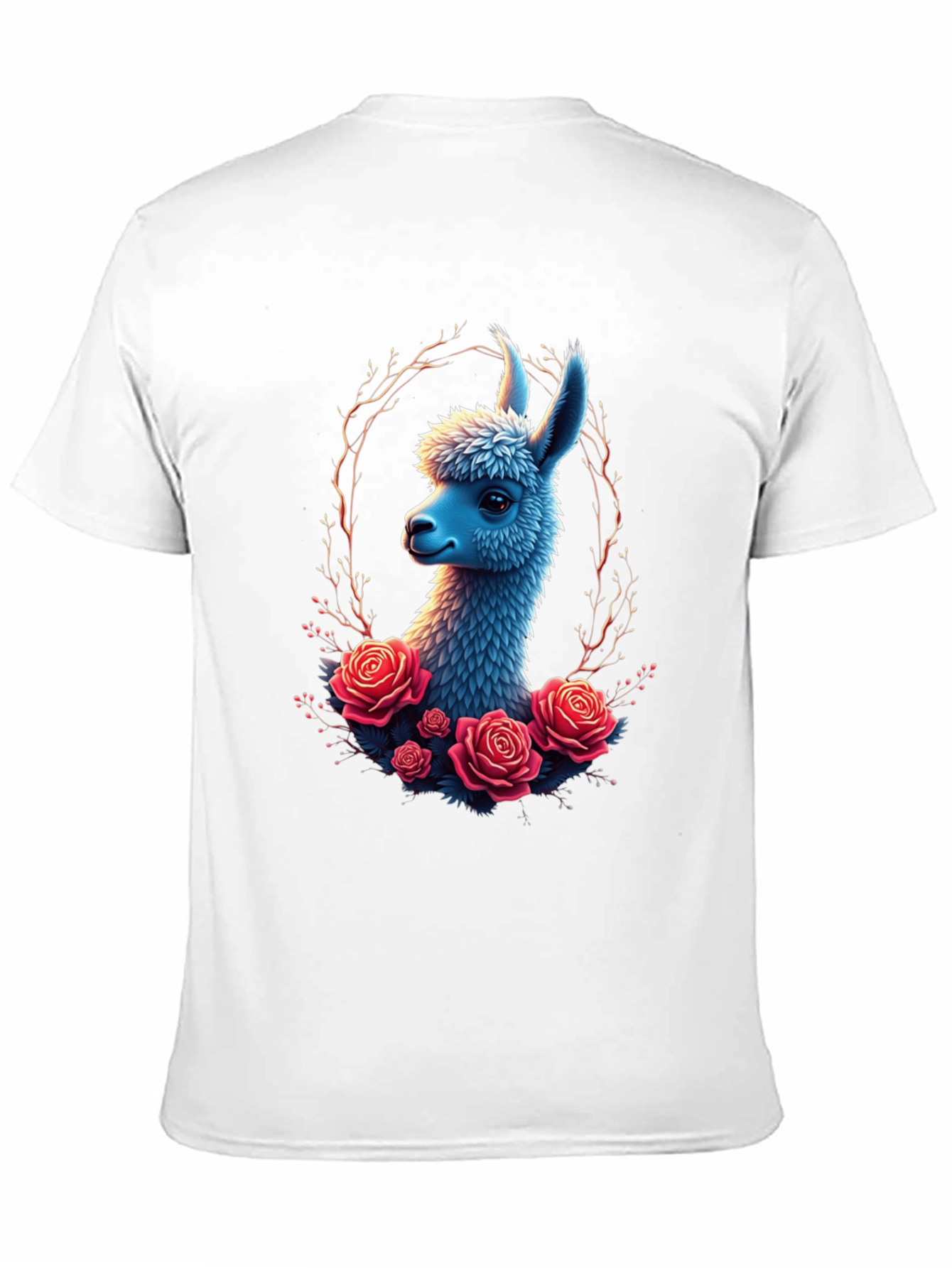 Llama & Roses Graphic Black T-Shirt