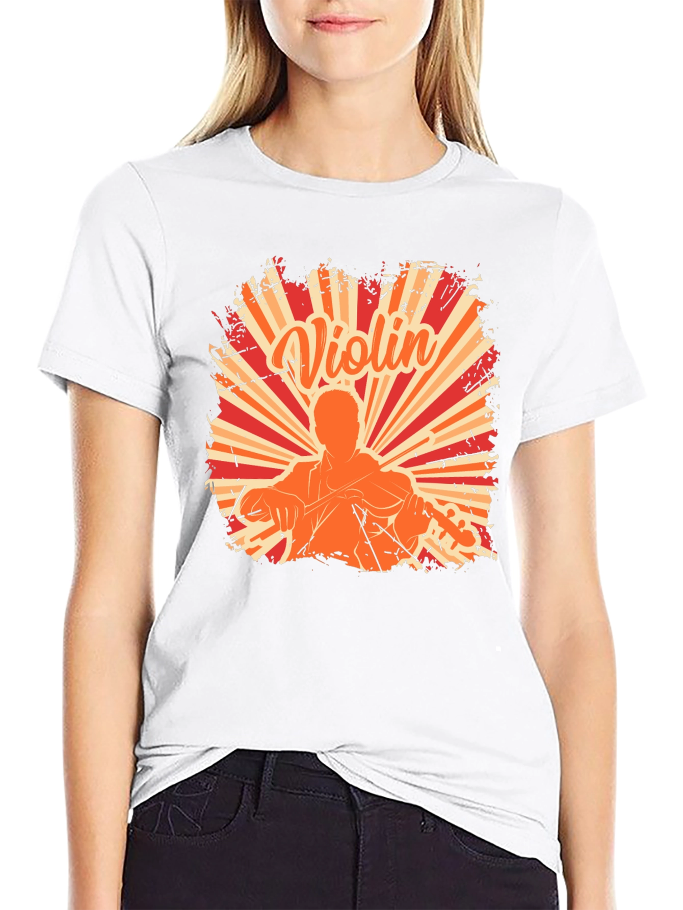 Violin Player Graphic Tee - Music Lover Shirt