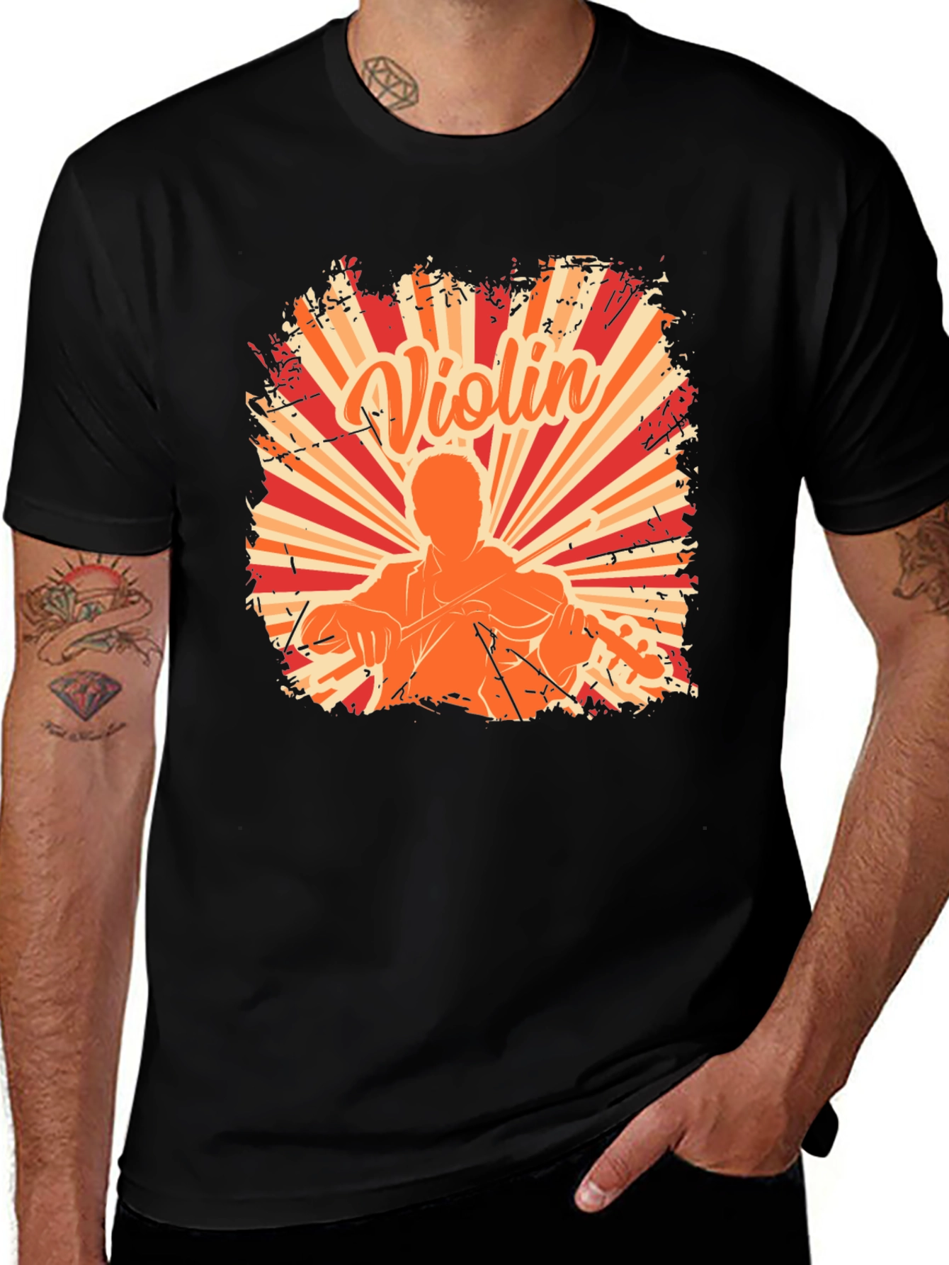 Violin Player Graphic Tee - Music Lover Shirt