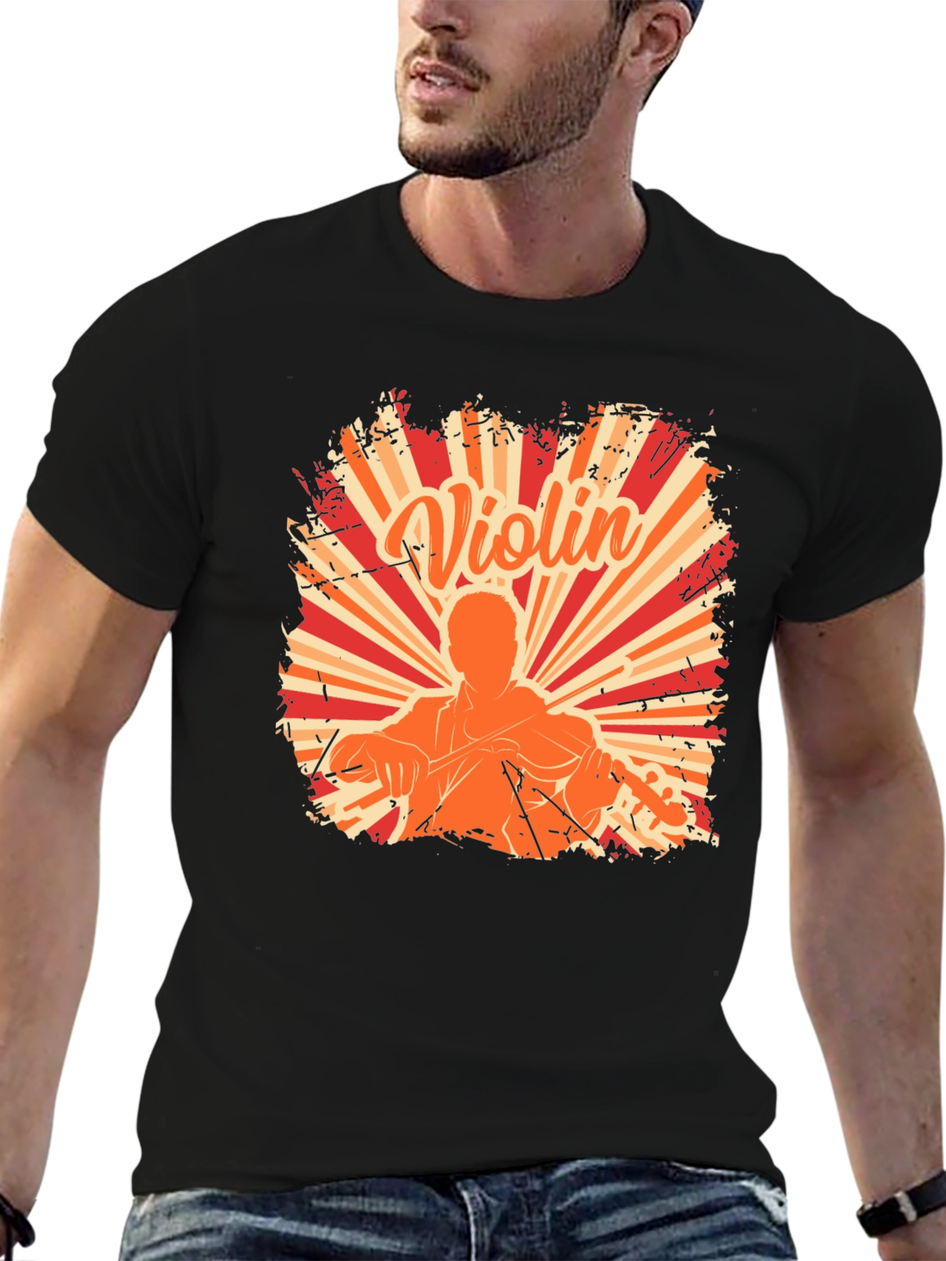 Violin Player Graphic Tee - Music Lover Shirt