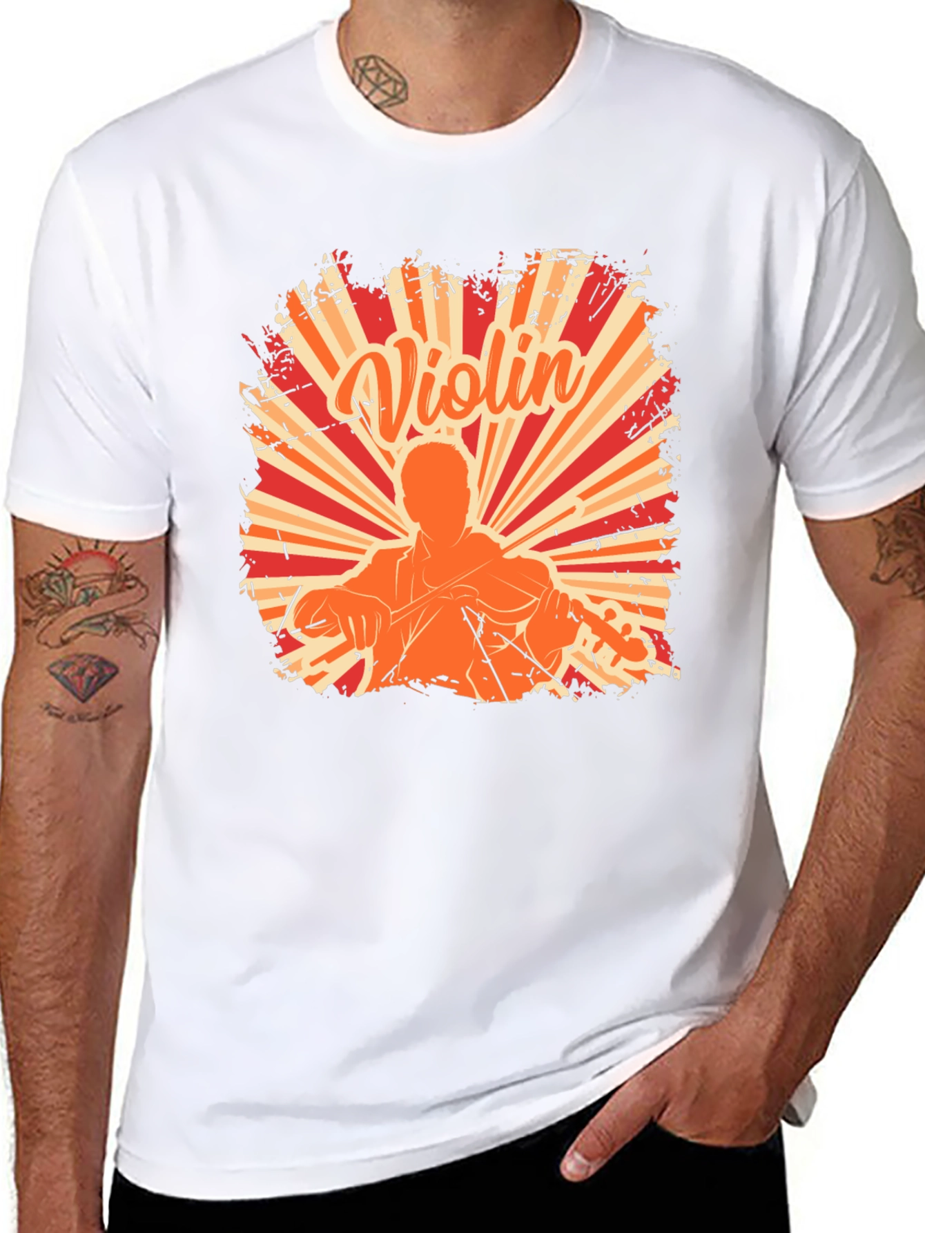 Violin Player Graphic Tee - Music Lover Shirt