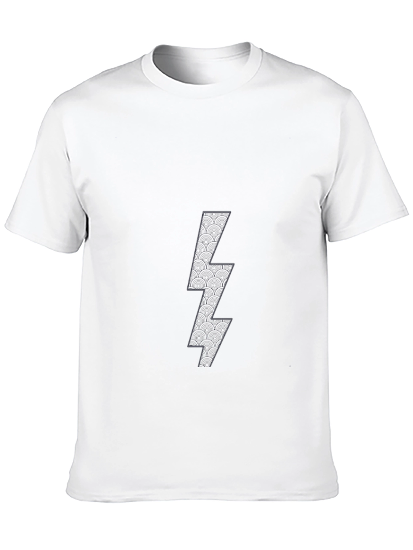 Mens Black T-Shirt with Lightning Bolt Graphic