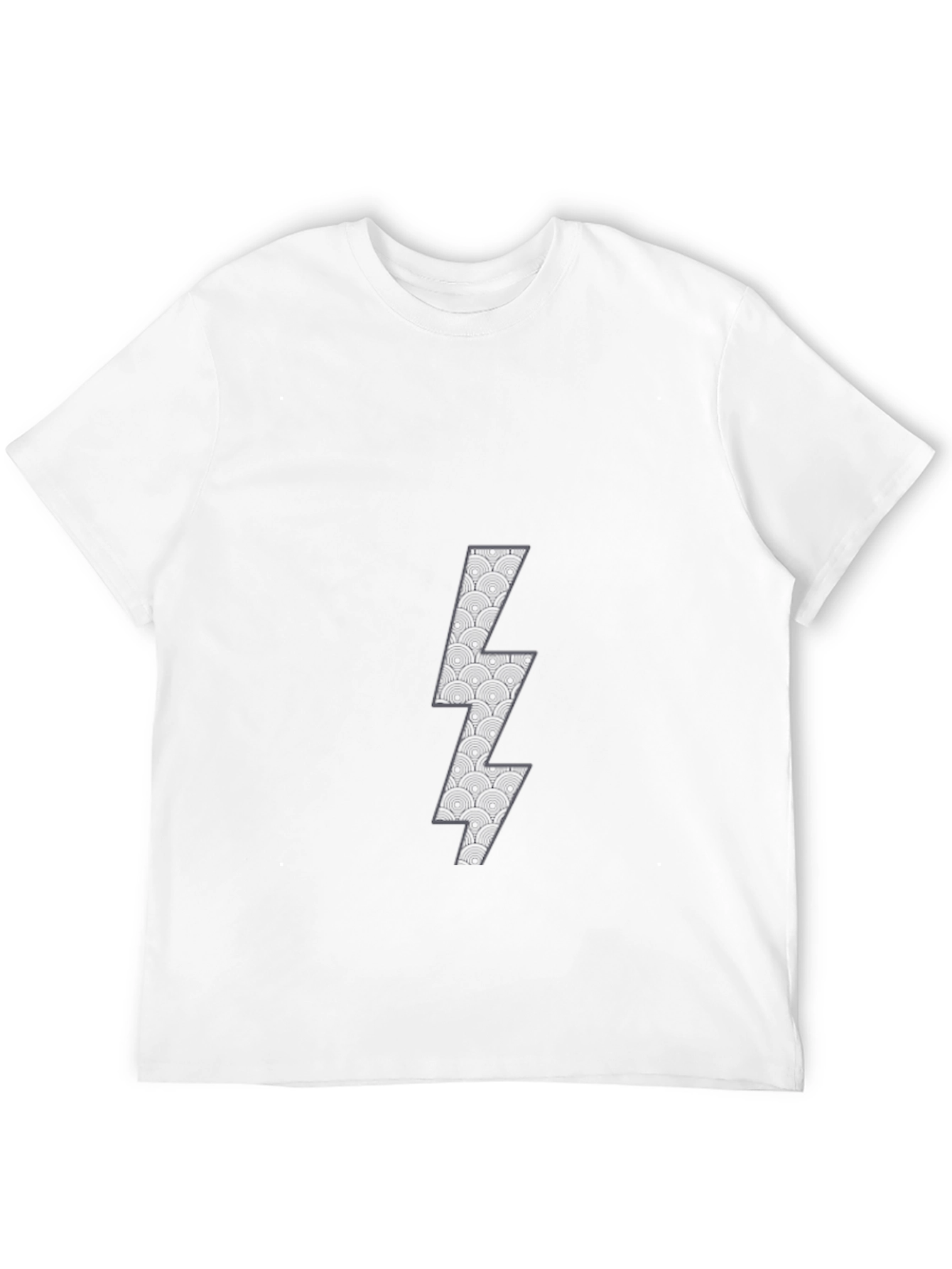 Mens Black T-Shirt with Lightning Bolt Graphic