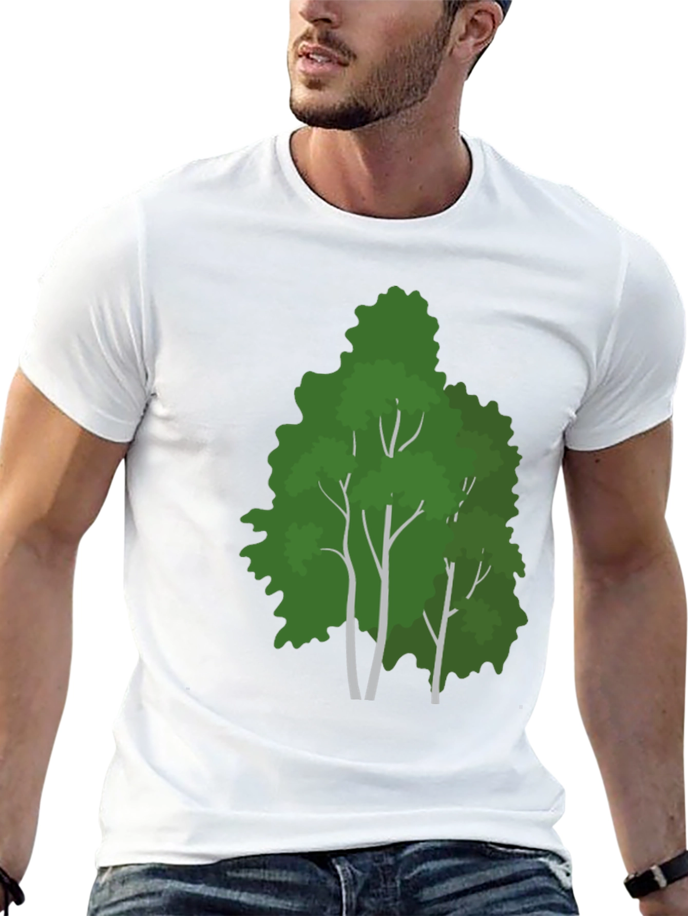Mens Black T-Shirt with Tree Graphic