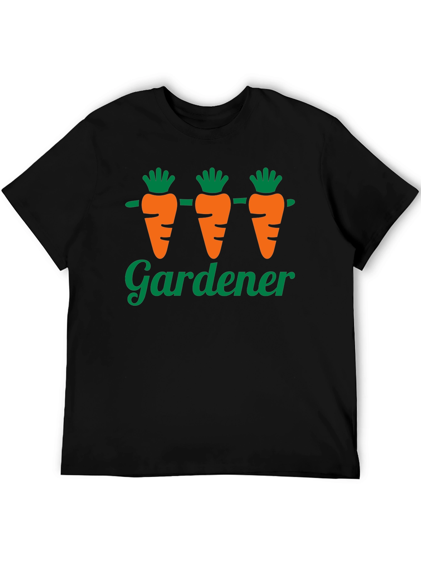 Gardener Carrot T-Shirt - Black Fun Gardening Tee