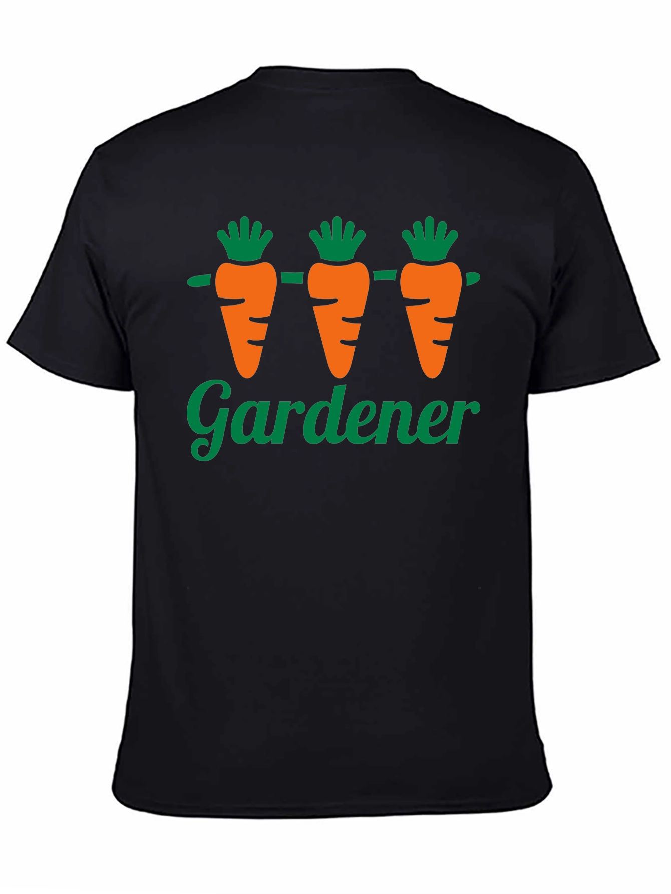 Gardener Carrot T-Shirt - Black Fun Gardening Tee